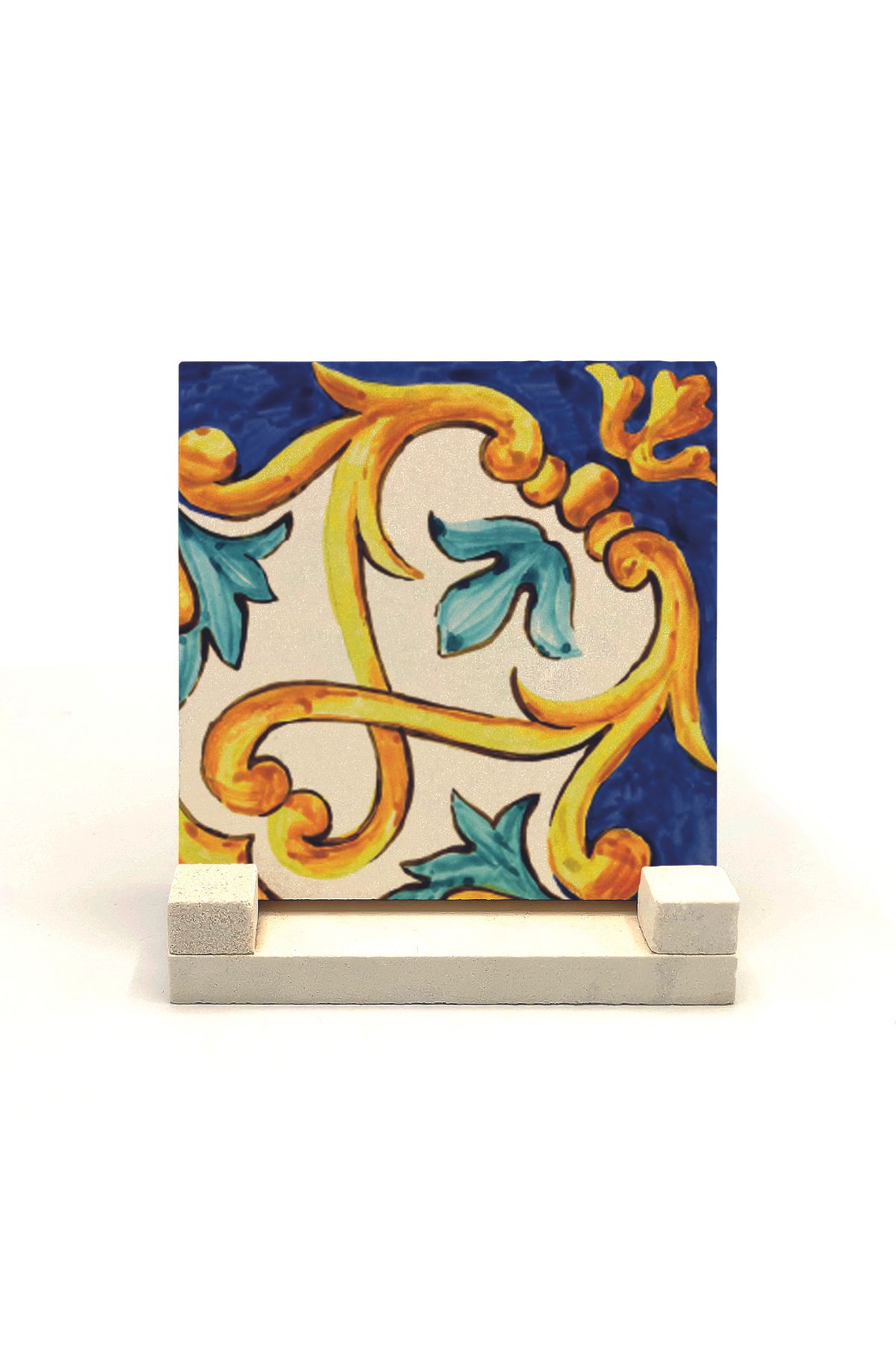 Souvenest İtalyan Deseni Baskılı Doğaltaş Masaüstlük 10x10 Kd-88