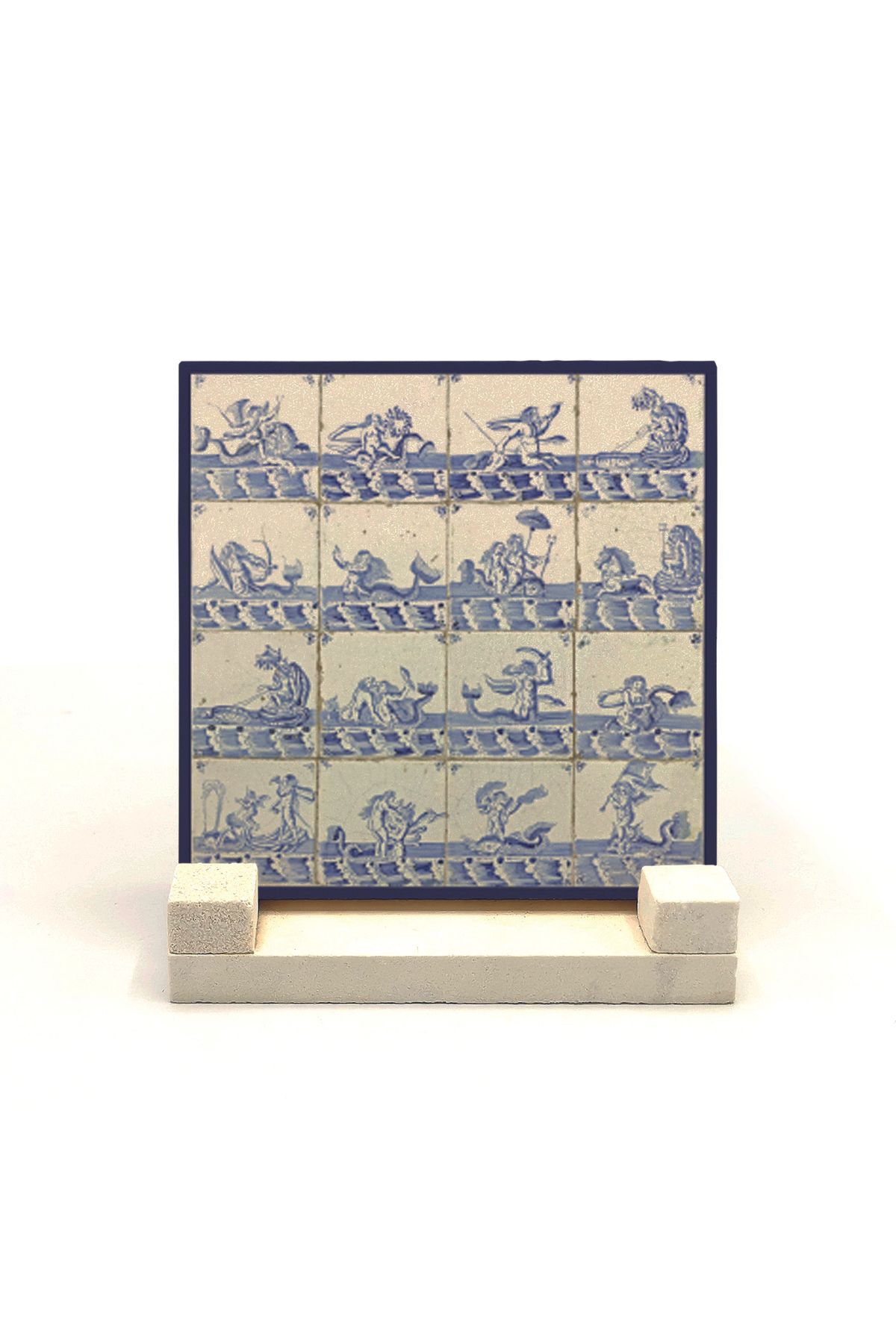 Souvenest Hollanda Deseni Baskılı Doğaltaş Masaüstlük 10x10 Kd-99