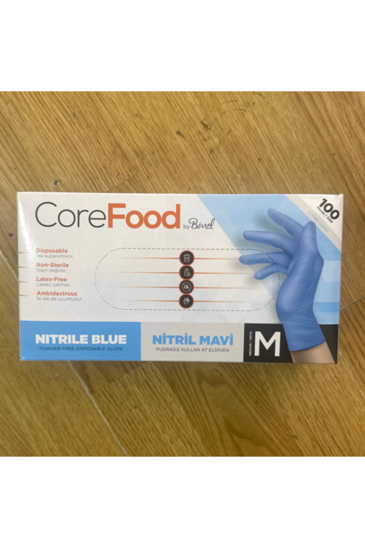 Ta-Fu Global COREFOOD MAVİ M BEDEN PUDRASIZ ELDİVEN (100ADET)