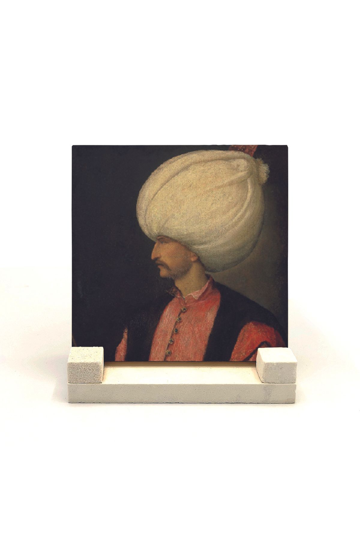 Souvenest Kanuni Sultan Süleyman Baskılı Doğaltaş Masaüstlük 10x10 Krt-93