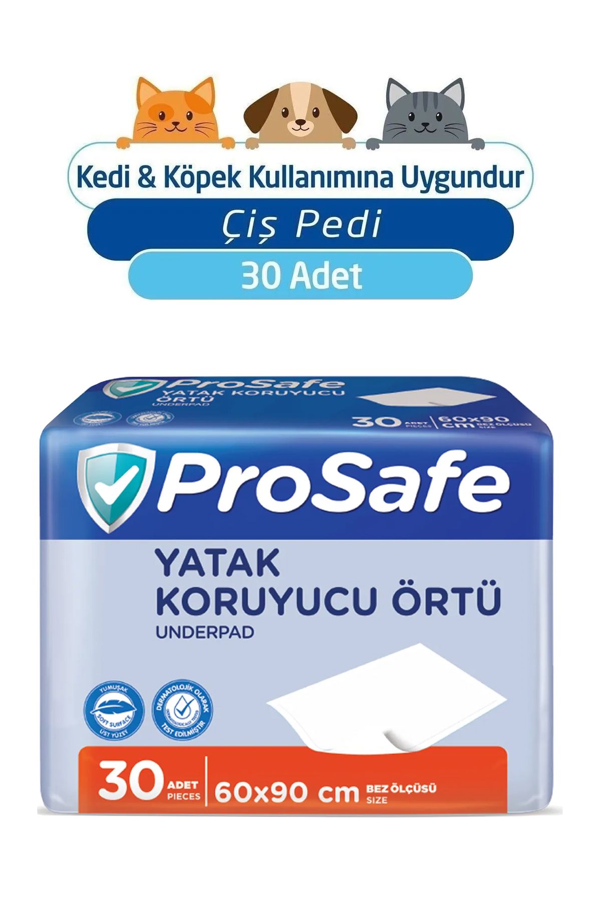 PROSAFE 60x90cm Kedi Köpek Çiş Pedi 30 Adet