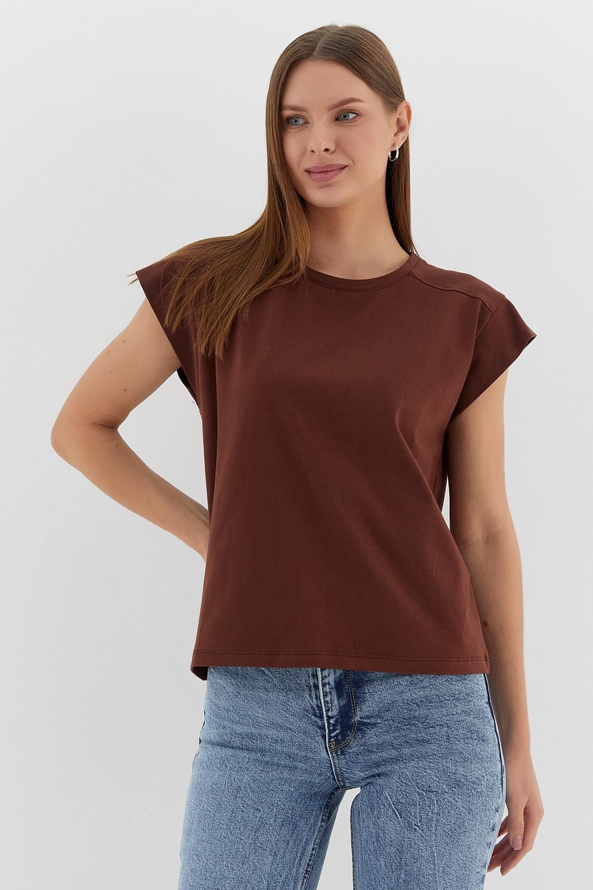 Shopping Shop Basic Tshirt KAHVE