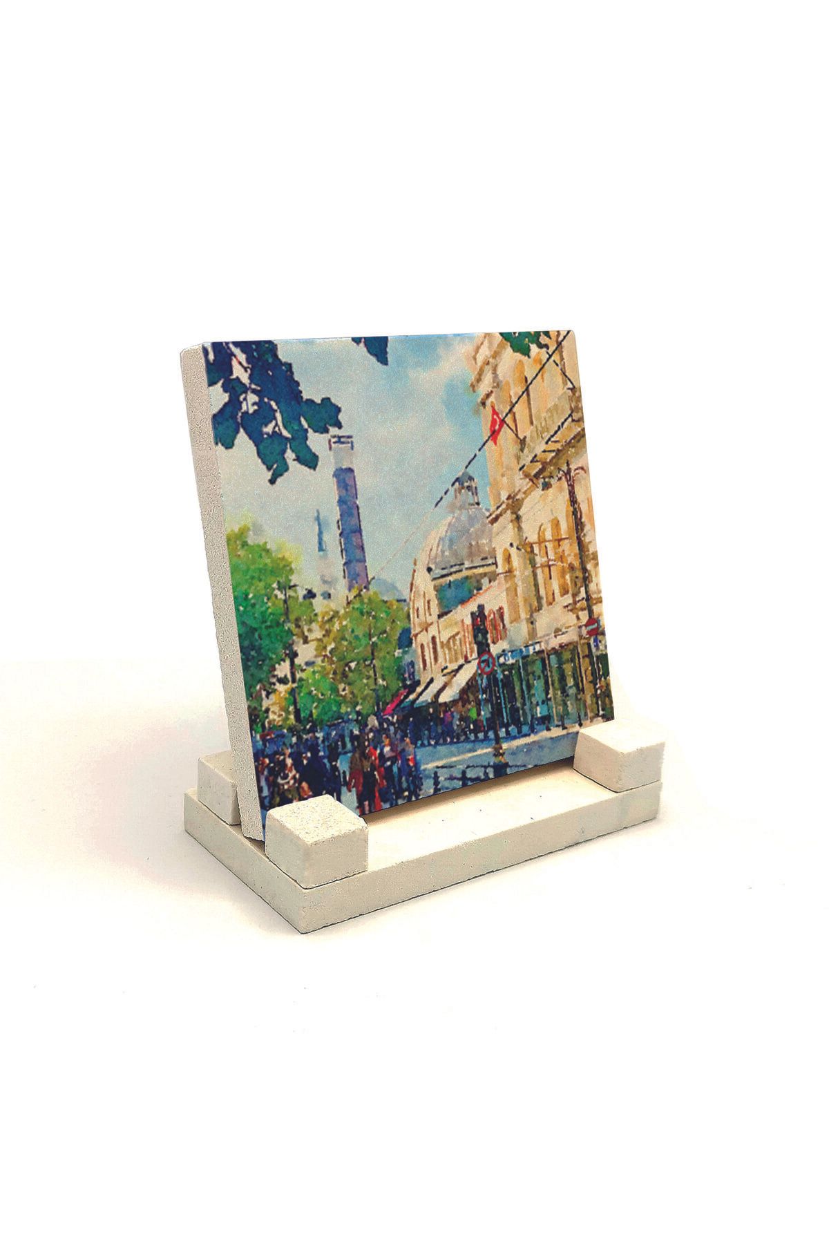 Souvenest Çemberlitaş Baskılı Doğaltaş Masaüstlük 10x10 KRT-52