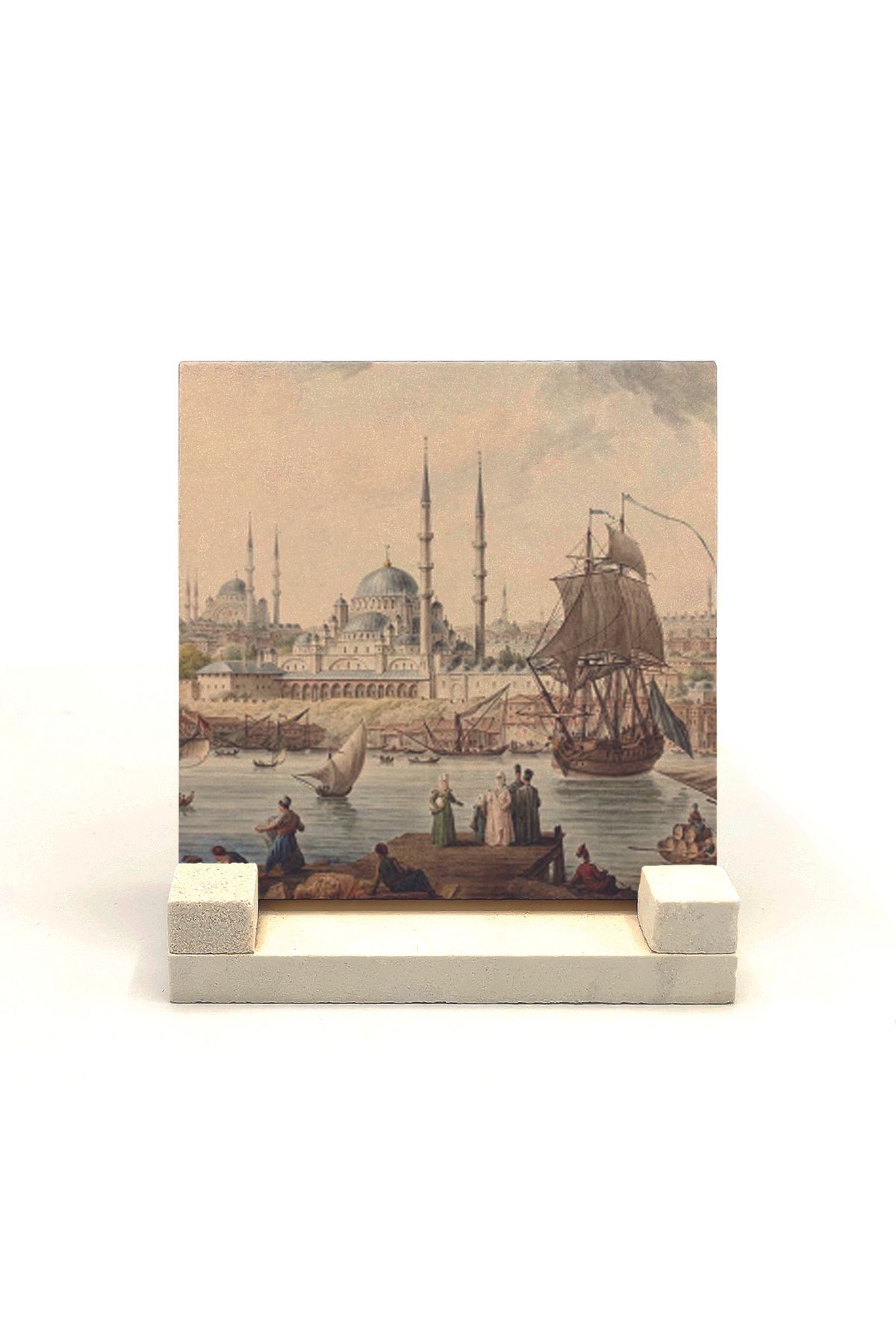 Souvenest Eminönü Yeni Camii Baskılı Doğaltaş Masaüstlük 10x10 KRT-40