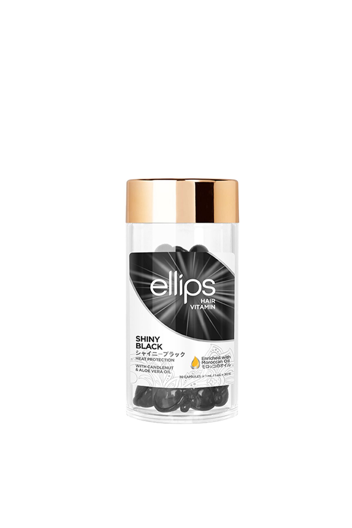 Ellips Shiny Black Siyah Saçlara Özel Işıltı Veren Saç Vitamini 30 Adet