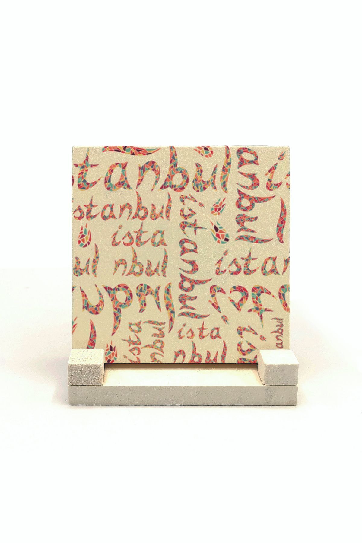 Souvenest İstanbul Baskılı Doğaltaş Masaüstlük 10x10 Krt-57
