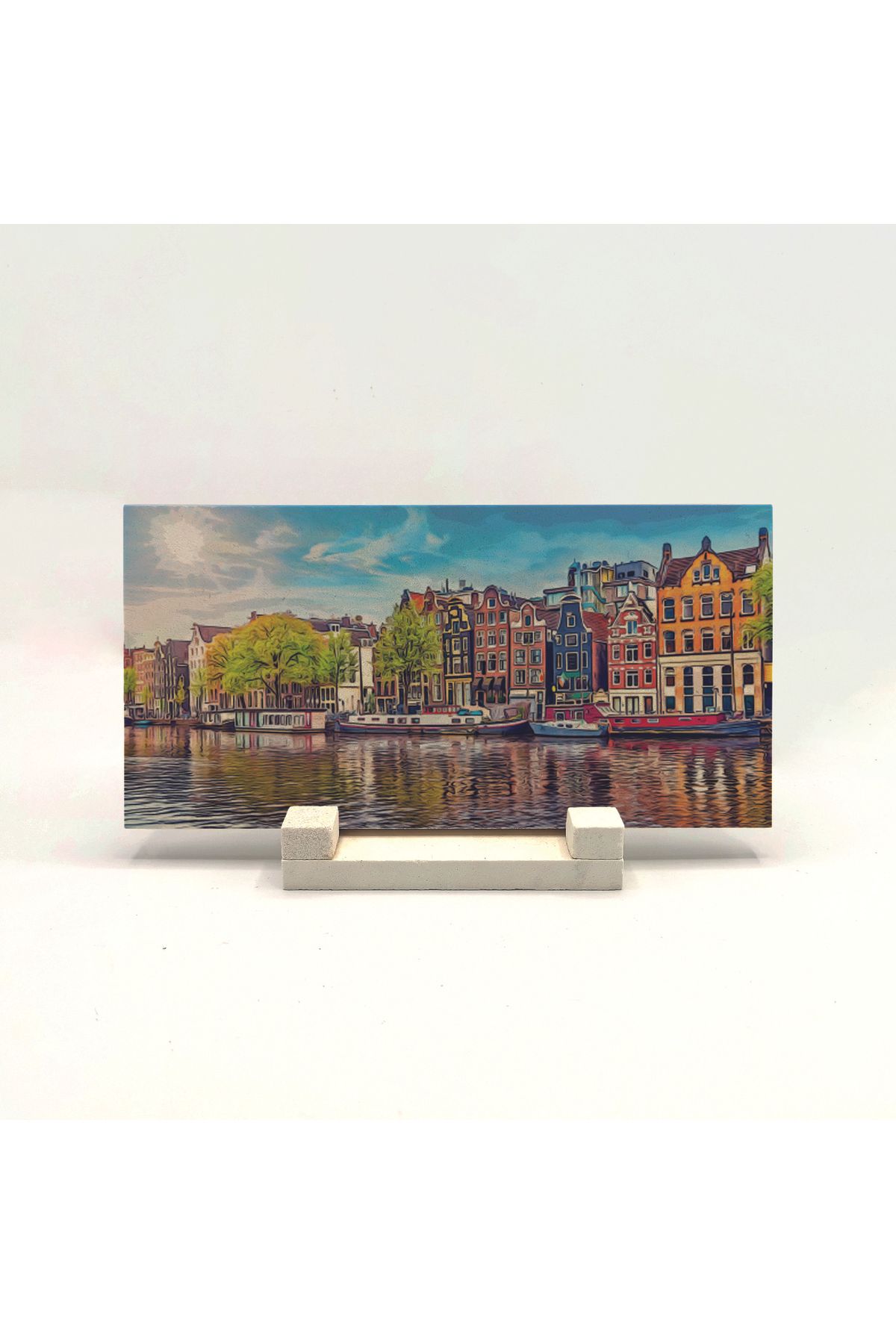 Souvenest Hollanda Baskılı Doğaltaş Masaüstlük 10x20 Drg-23