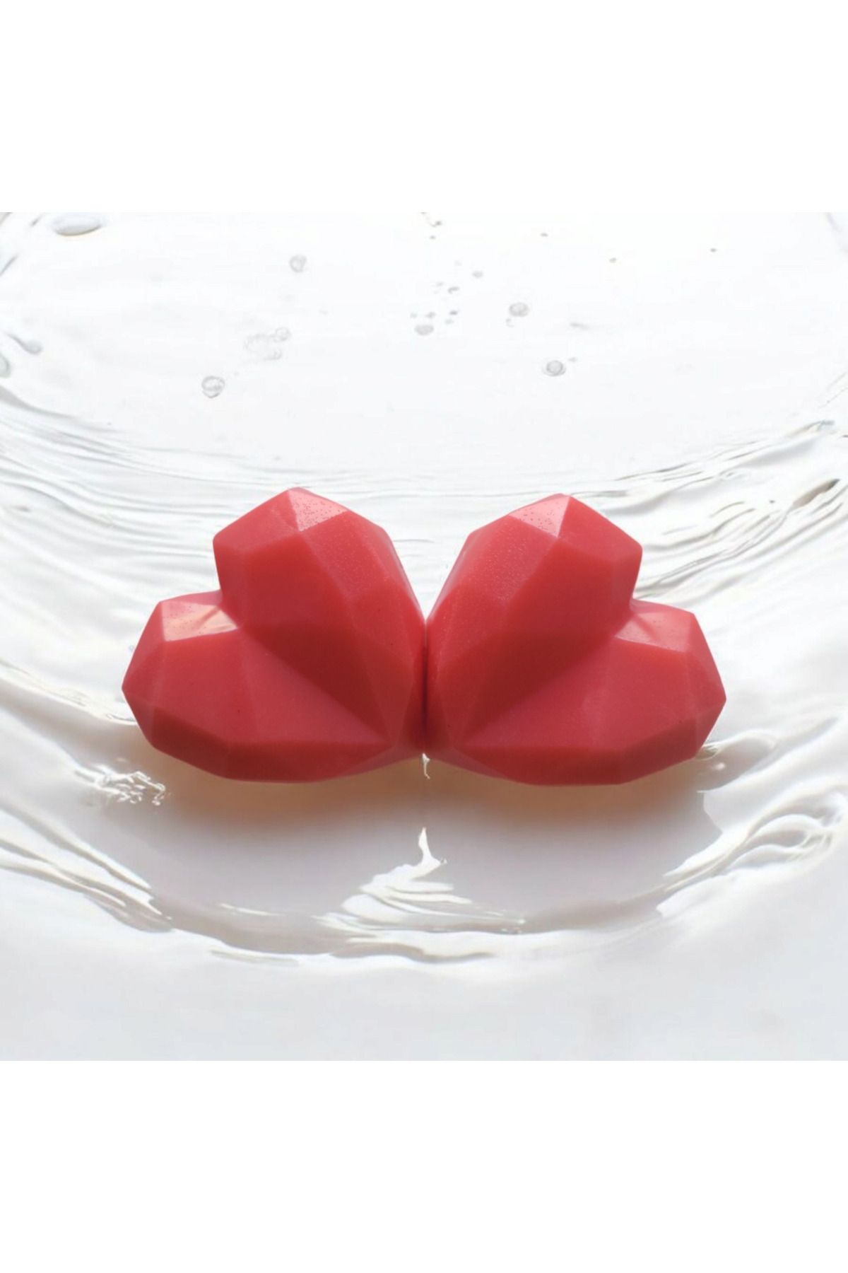 Selikopiti Soap Mat Kırmızı Kalpli Sabun Seti