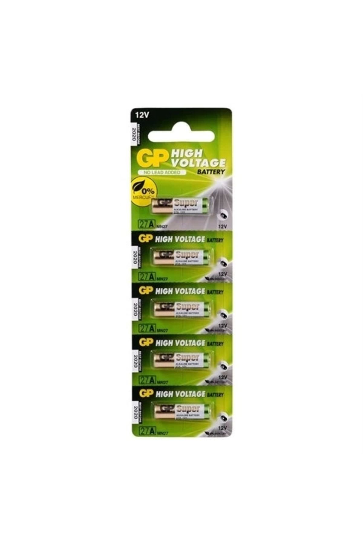 Yuba Avm Gp 27a Mn27 12v Alkalin Pil Kepenk Anahtar Pili Beşli Paket