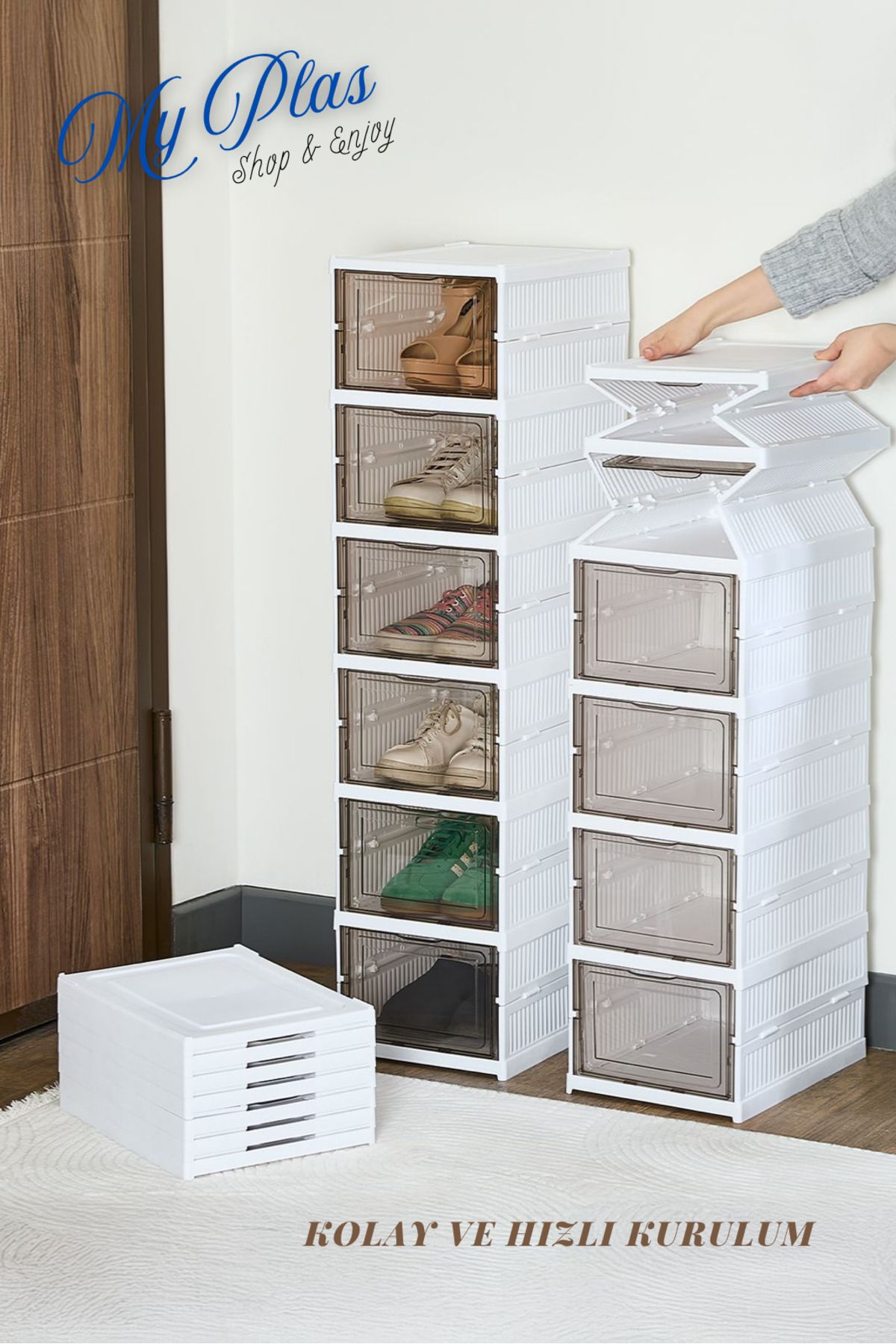Myplas Çok Amaçlı 6 Katlı Taşınabilir Katlanabilir Premium Portatif Organizer Ayakkabılık