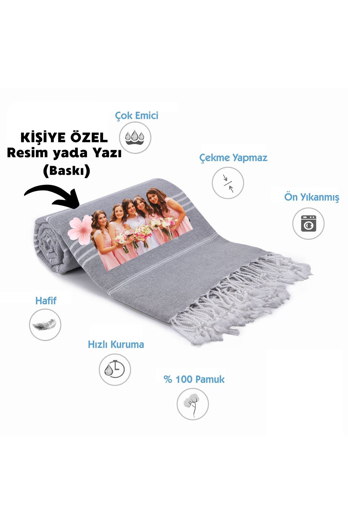 CHIMARIVA Kişiye Özel Sultan Desenli Baskılı Peştemal – İsim Yazılı Oversize Türk Plaj Havlusu – Banyo Havlusu