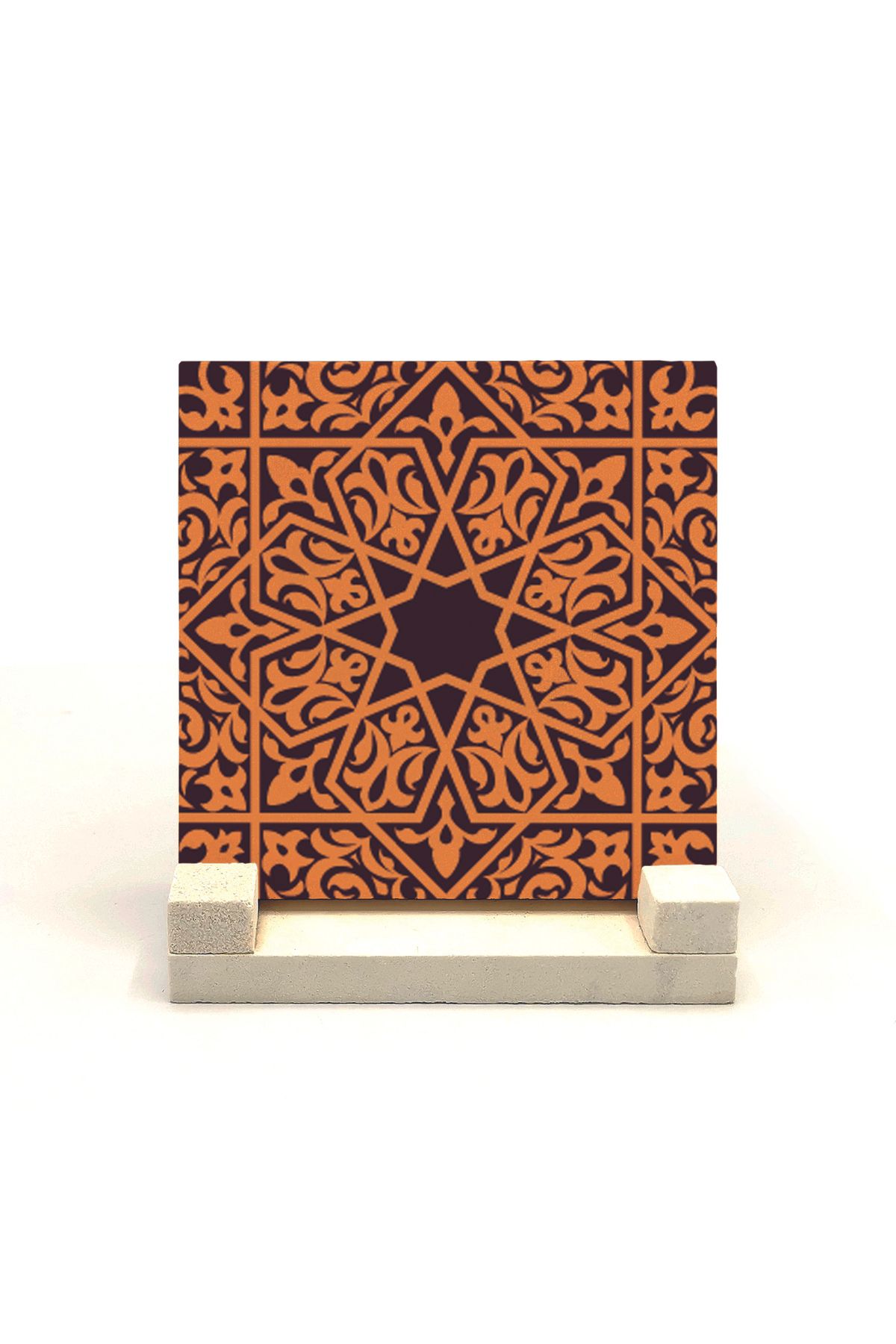Souvenest İslami Desen Baskılı Doğaltaş Masaüstlük 10x10 Kd-21