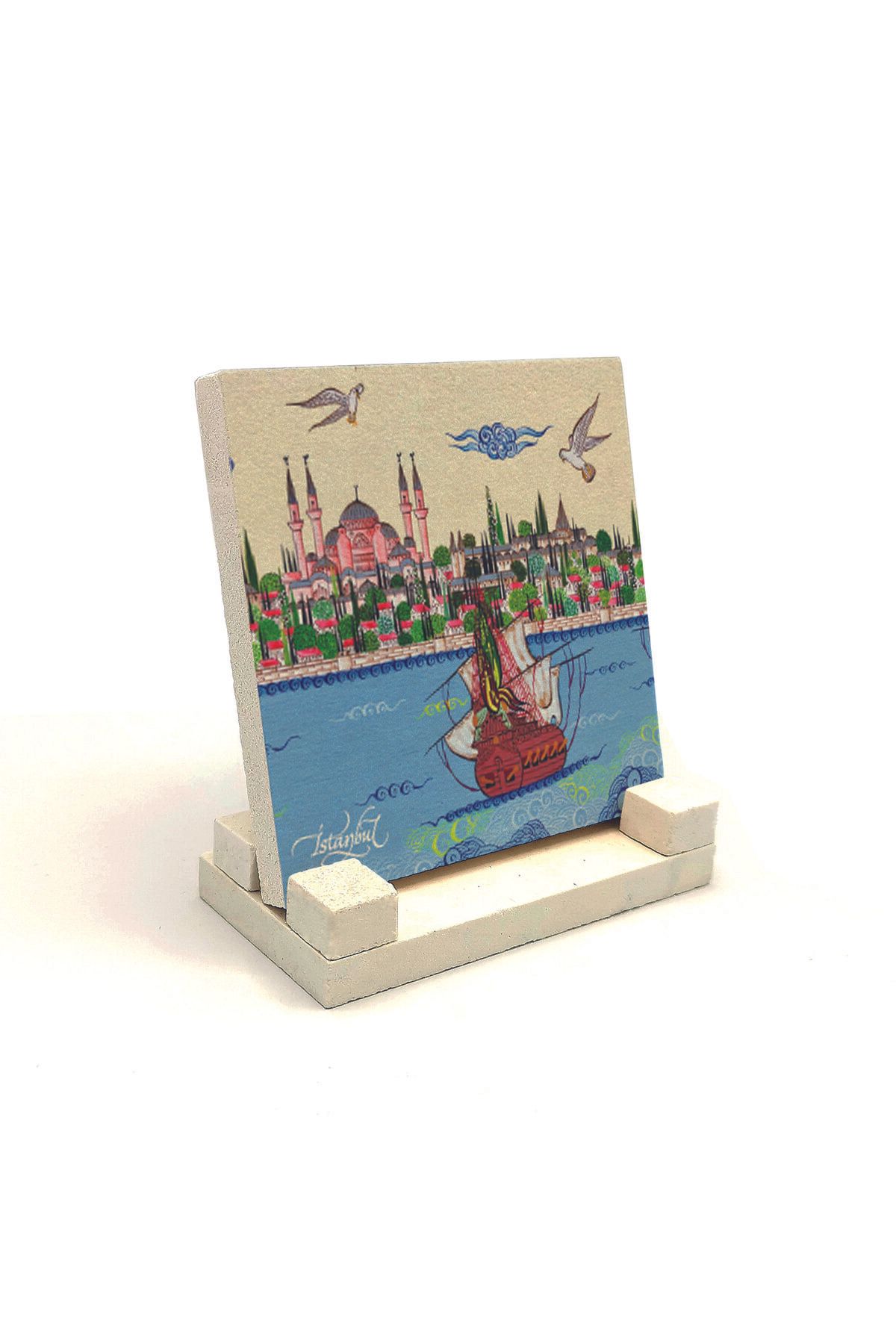 Souvenest Ayasofya Camii Baskılı Doğaltaş Masaüstlük 10x10 KRT-8