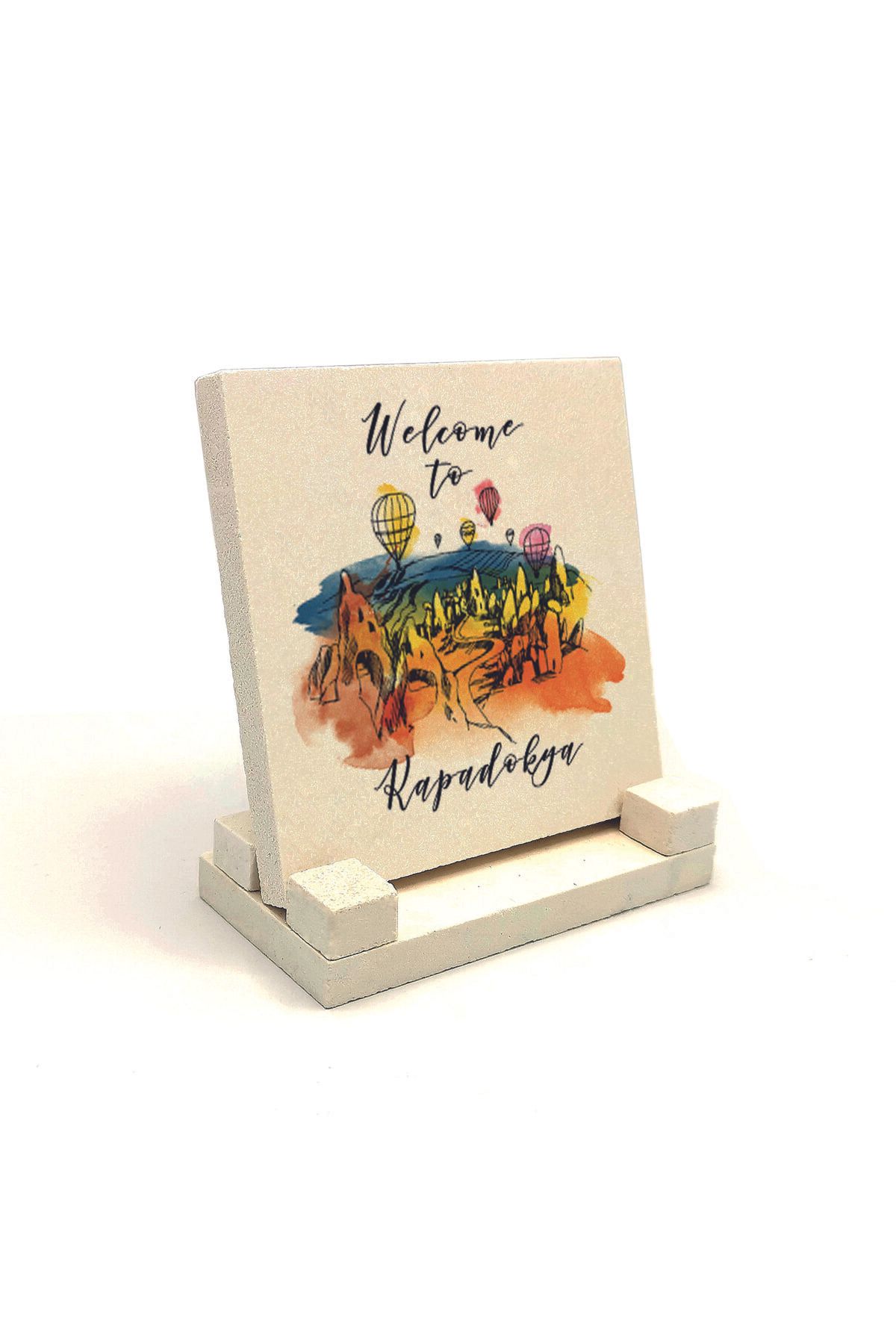Souvenest Kapadokyabaskılı Doğaltaş Masaüstlük 10x10 Krt-118