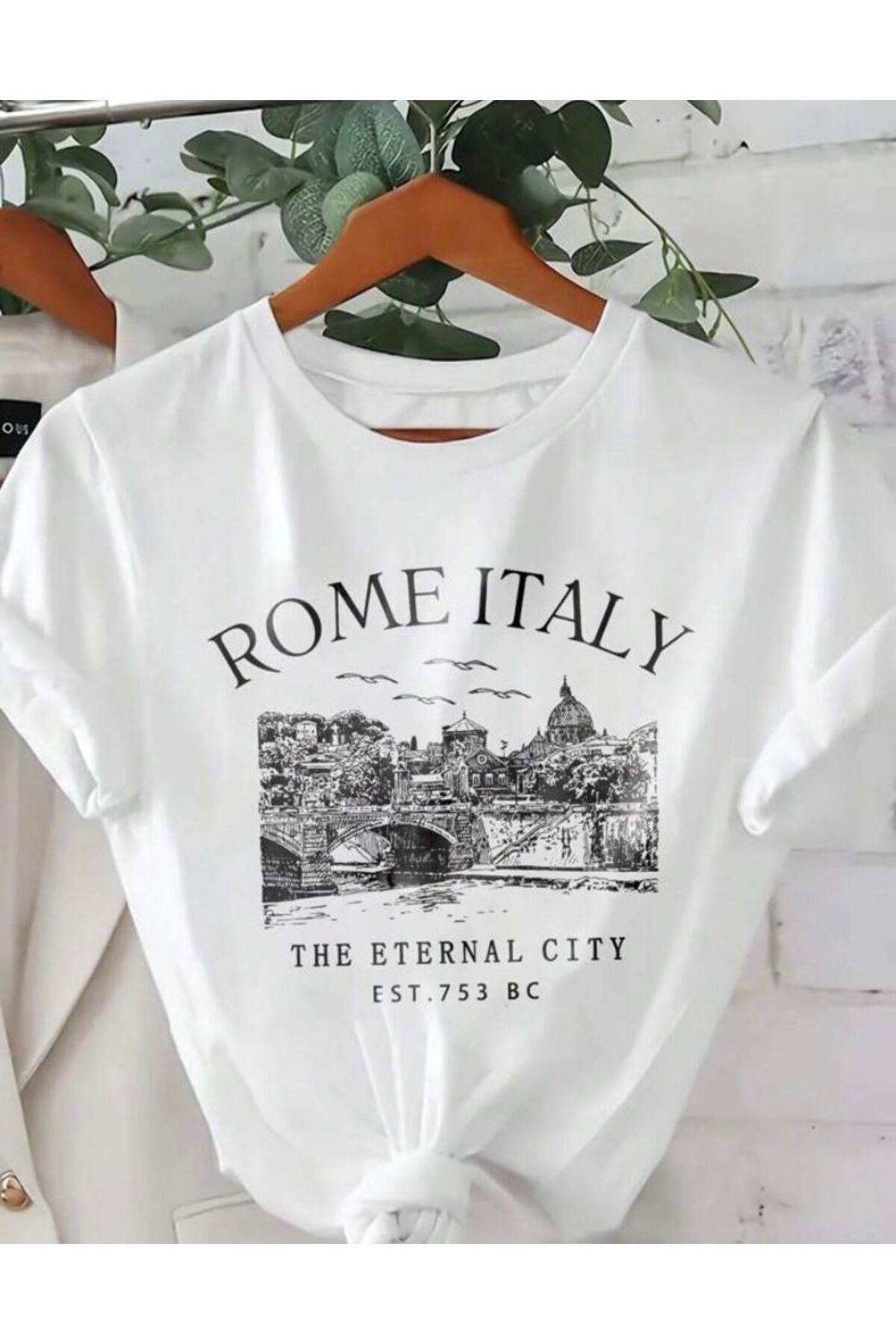 Hunors Sportswear & Company Rome Italy Desen Baskılı Basic T-Shirt