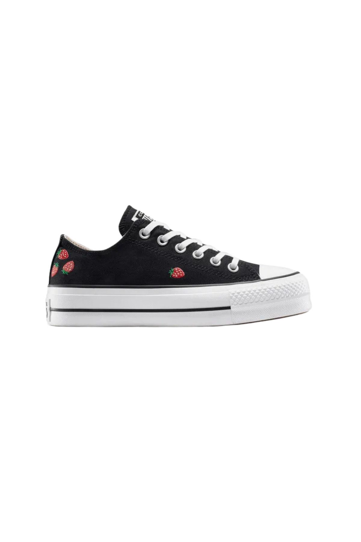 converse Chuck Taylor All Star Lift Kadın Siyah Çilek Desenli Sneaker