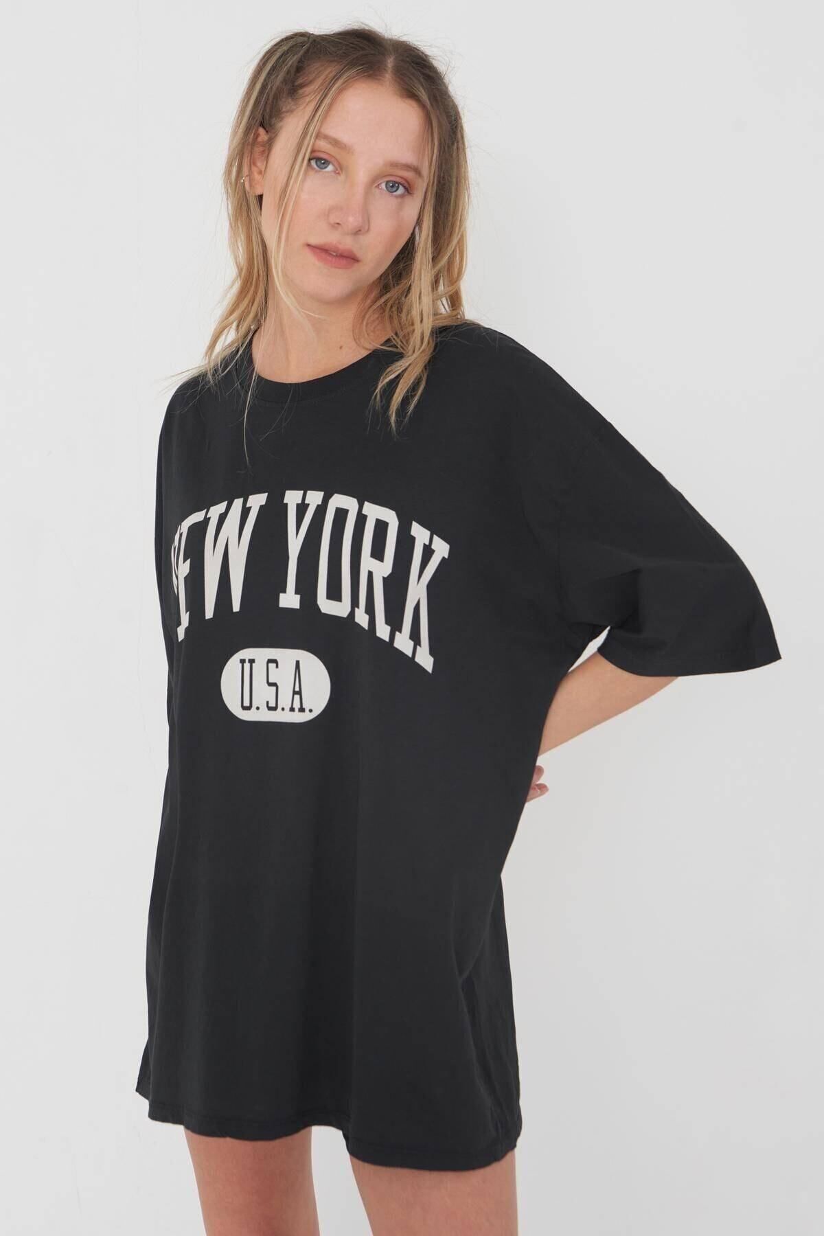 Hunors Sportswear & Company Unisex Baskılı Tshirt Newyork