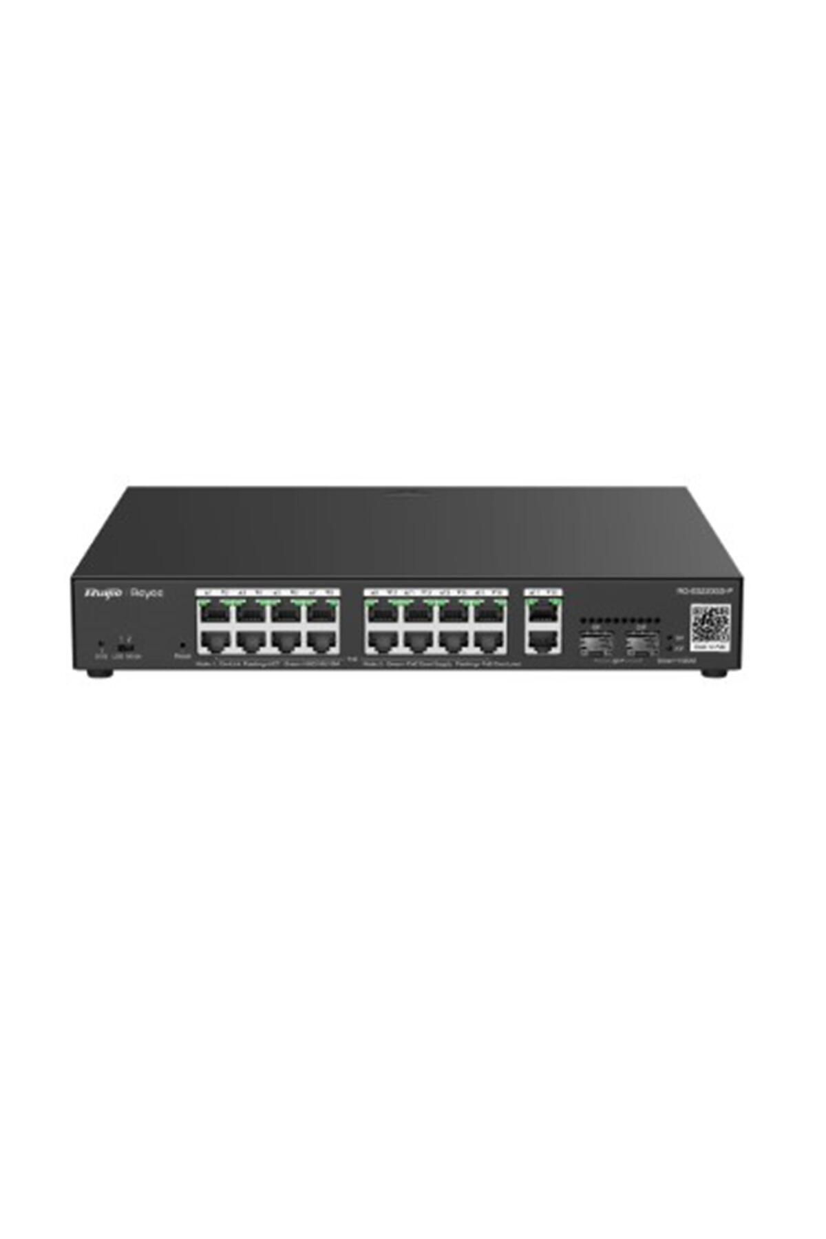 Vobotek Teknoloji Ruijie-Reyee RG-ES220GS-P 16 Port Poe+ 10-100-1000 Mbps + 2 Port SFP + 2 Port Uplink Yönetilebilir