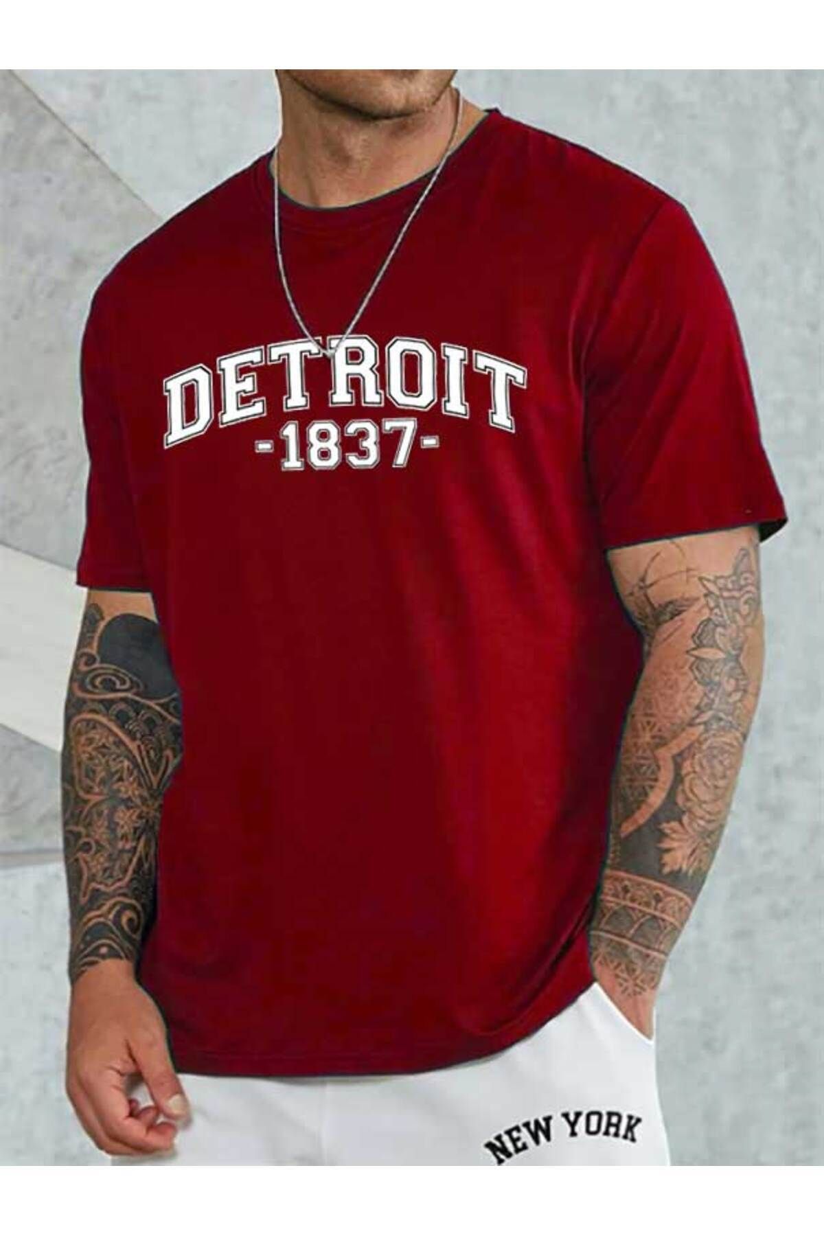 Hunors Sportswear & Company Unisex Detroit Baskılı Tshirt