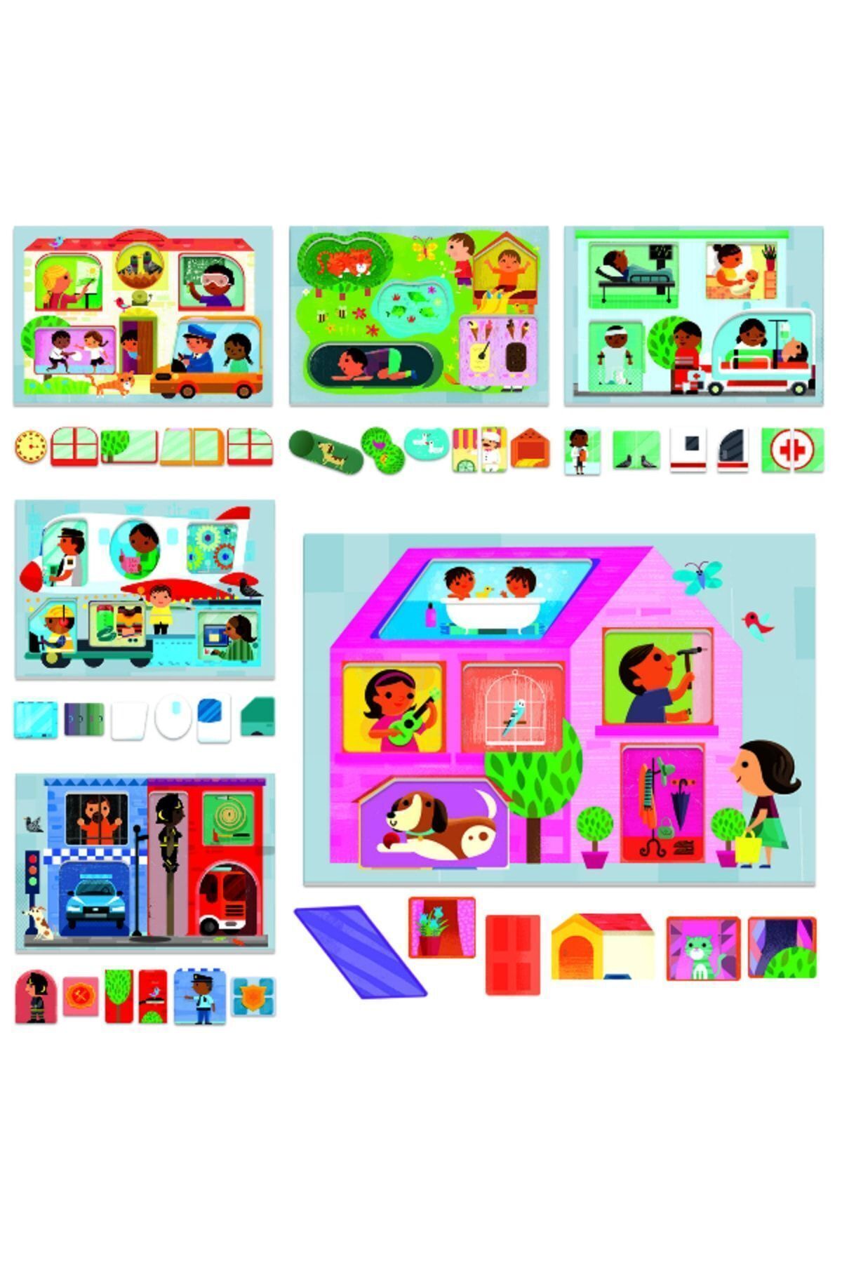 OYUNCAK GEZEGENİ Headu Baby Play Town Montessori - Montessori Oyun Kasabası 2-5 Yaş Mu23615