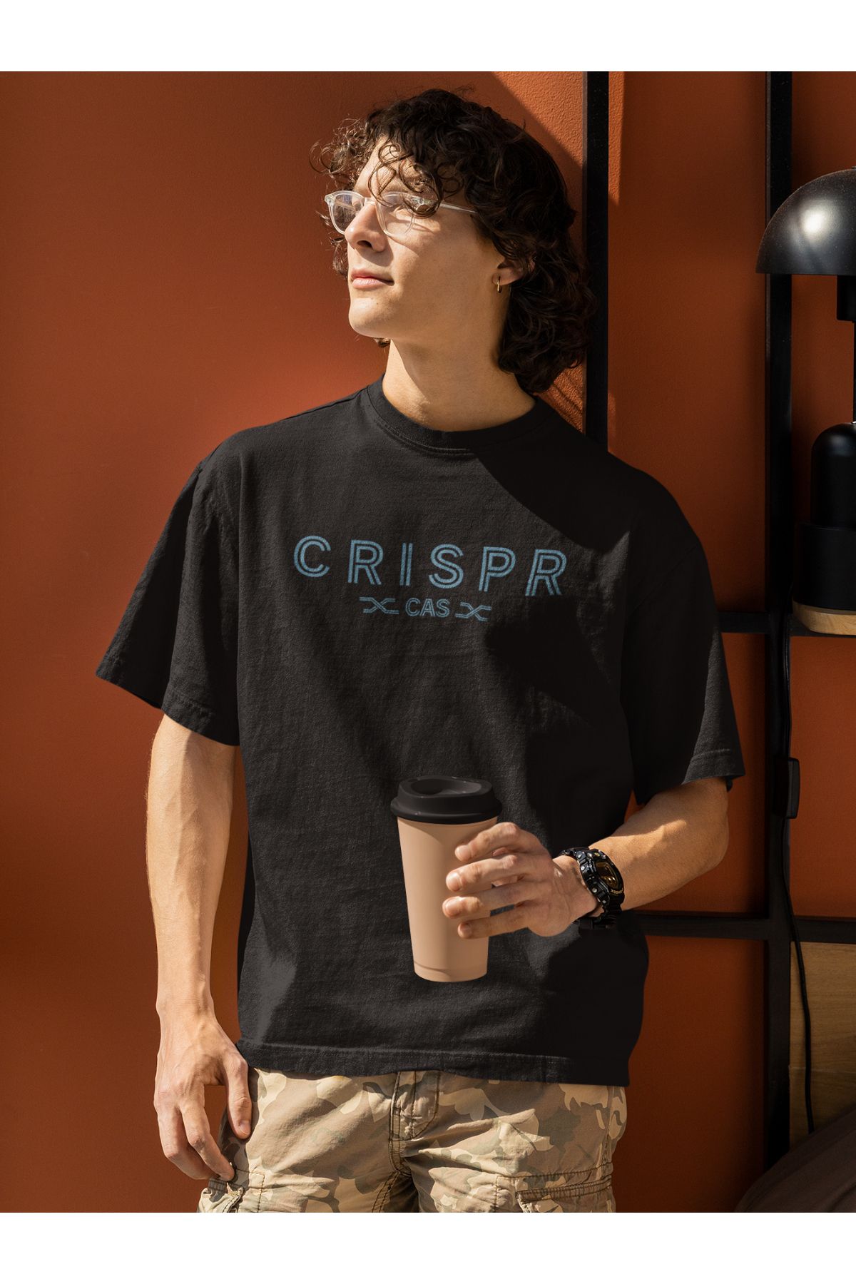 Uniquetex NUBENSE / KESPA - Oversize Unisex Baskılı Siyah Bisiklet Yaka T-shirt (Tişört - Scientific Design)