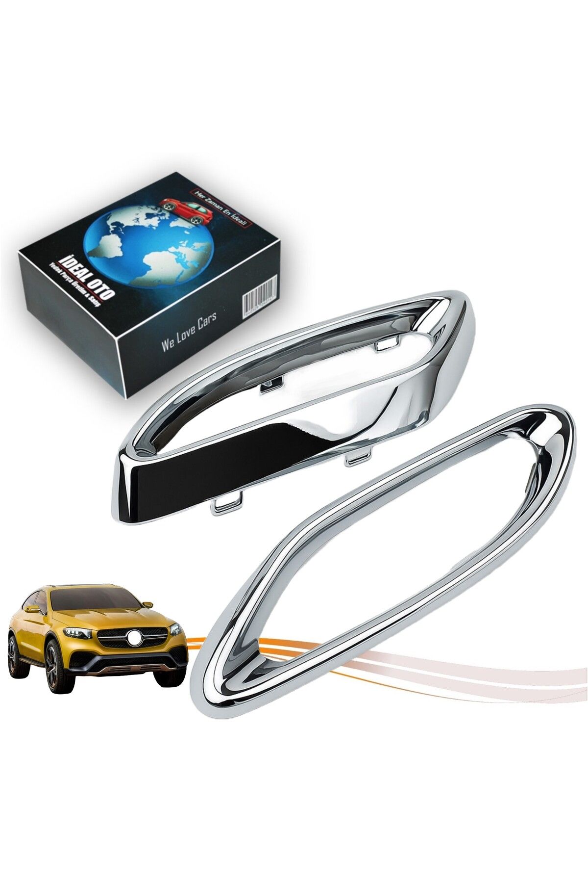 İDEAL OTOMOTİV Mercedes Mercedes GLC / GLC Coupé (X253/C253) 2015-... Sol & Sağ Egzoz Krom Çerçeve Takımı