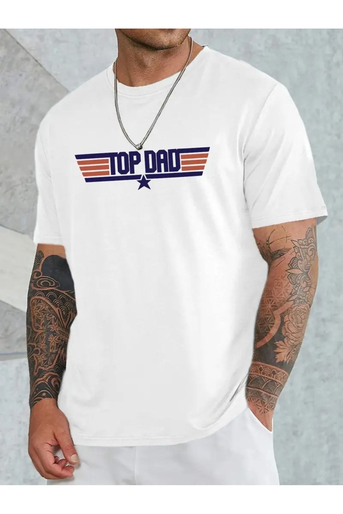 Hunors Sportswear & Company Erkek En İyi Baba Baskılı Bisiklet Yaka Oversize Salaş Boyfirend Siyah Beyaz Lacivert T-shirt