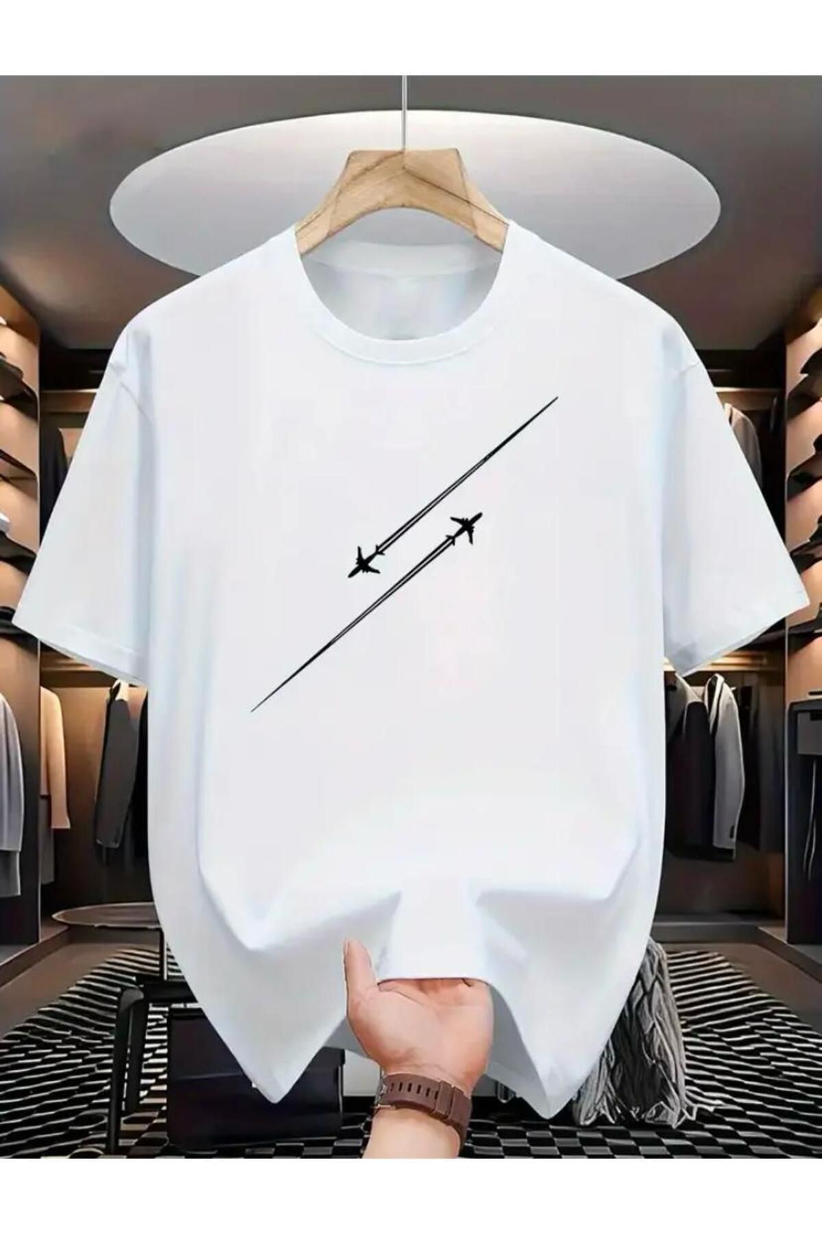 Hunors Sportswear & Company Uçak Detaylı Basic T-Shirt