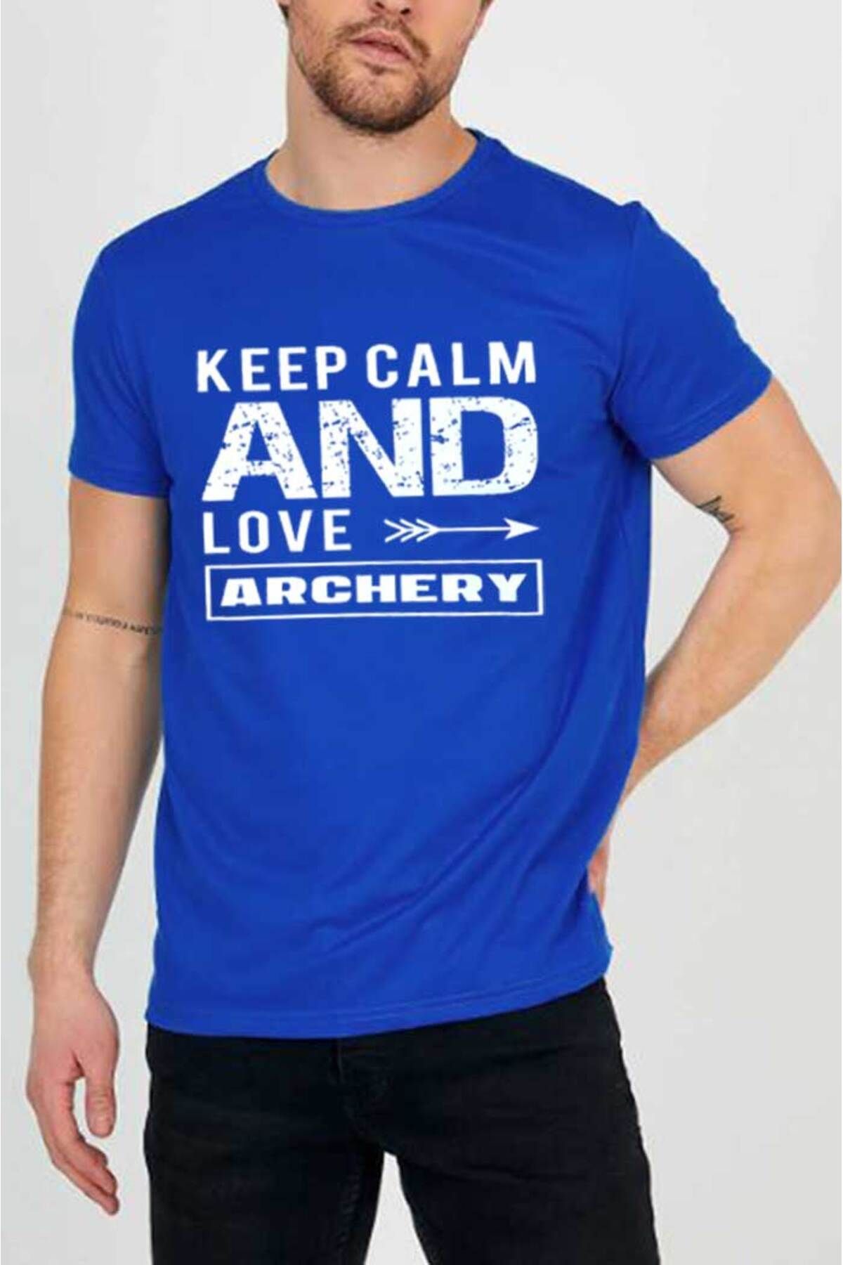 Hunors Sportswear & Company Unisex Keep Calm Bisiklet Yaka Tshirt