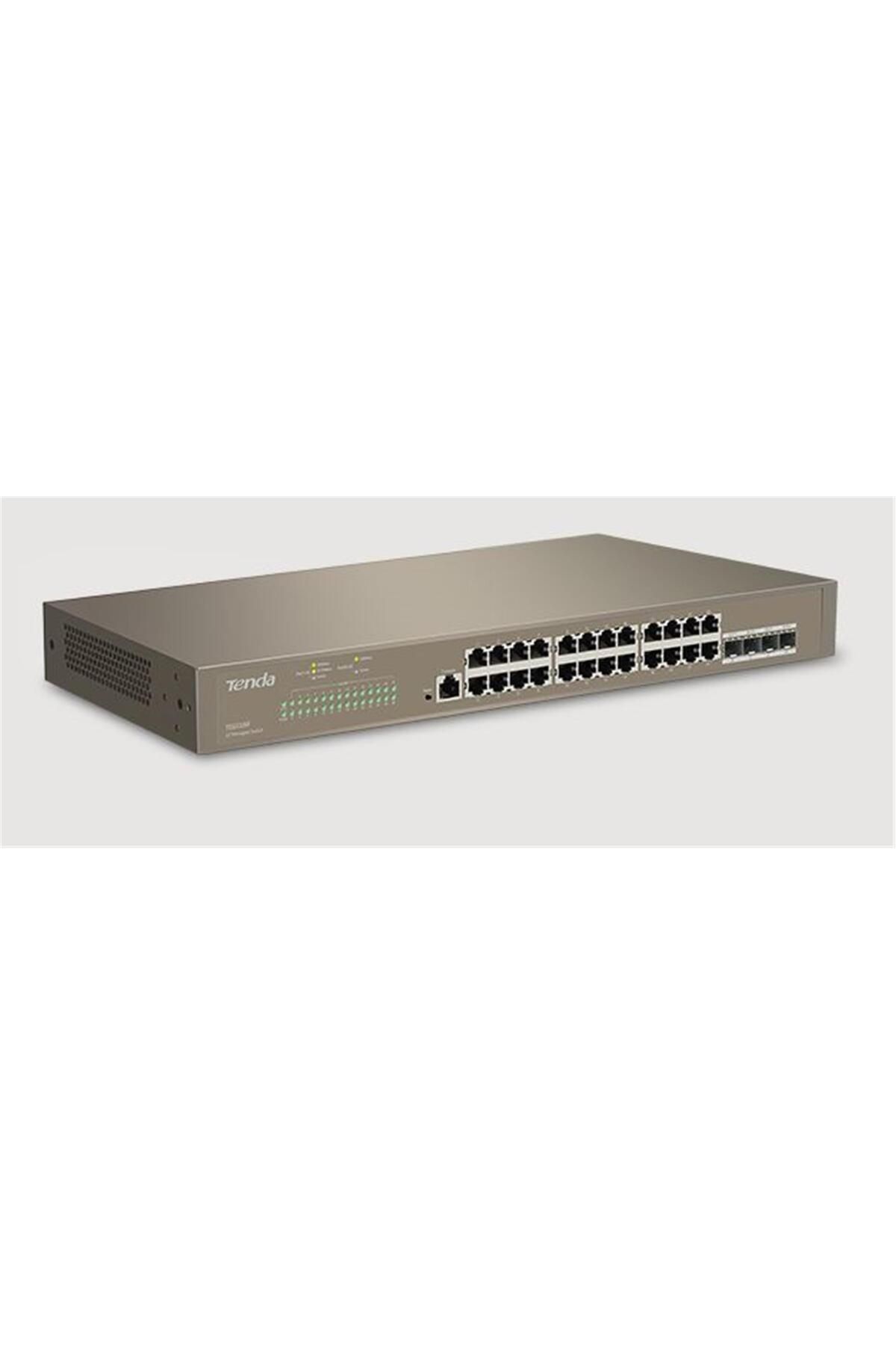 Vobotek Teknoloji Tenda TEG3328F 24 Port 10-100-1000 Switch 4 Port SFP L2 Çelik Kasa Rack Mount