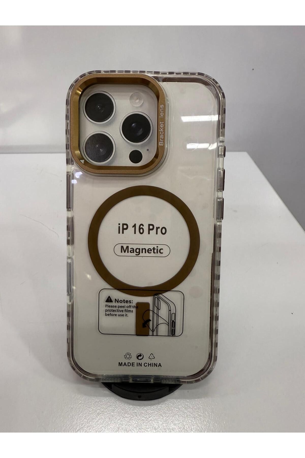 İnci İphone 16 pro magsafe özellik li standlı ince tasarımlı telefon kılıfı