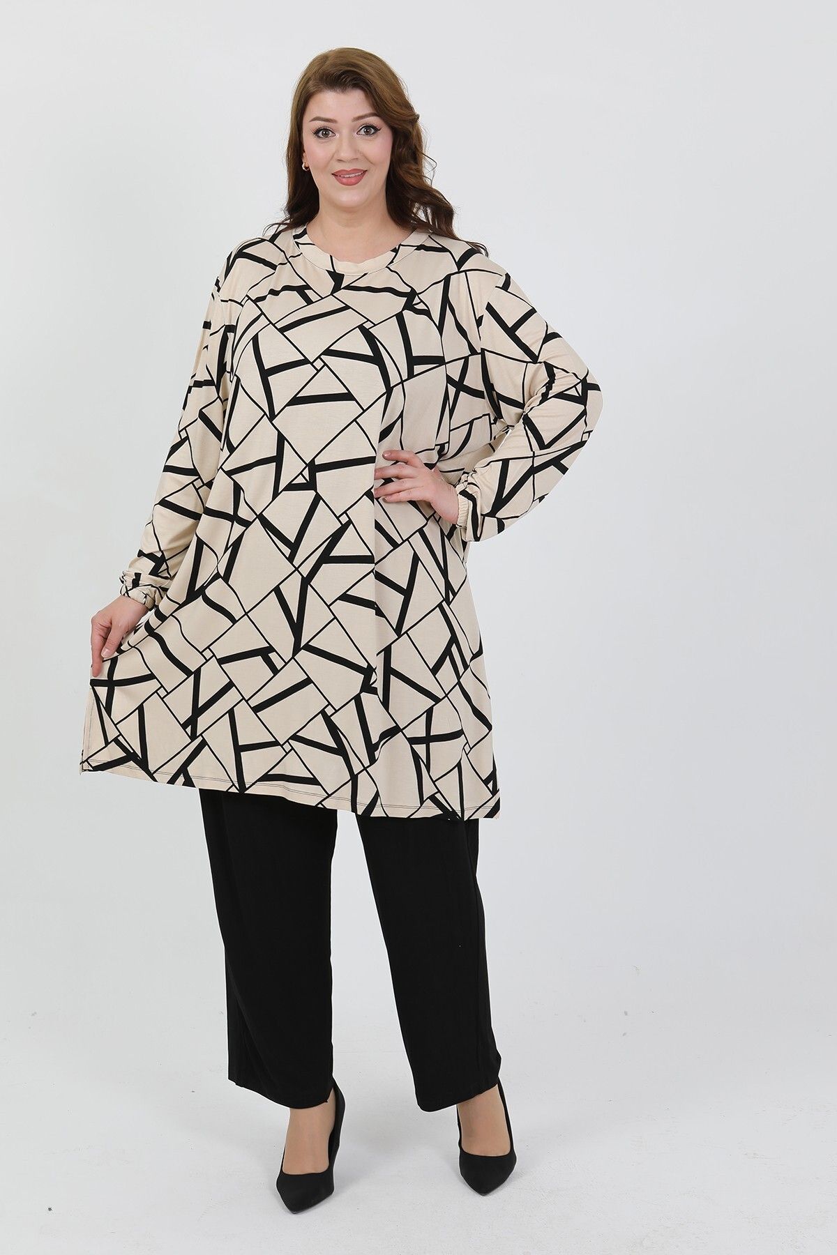 By Alba Collection KADIN TURLU LİKRALI BÜYÜK BEDEN İKİLİ TAKIM