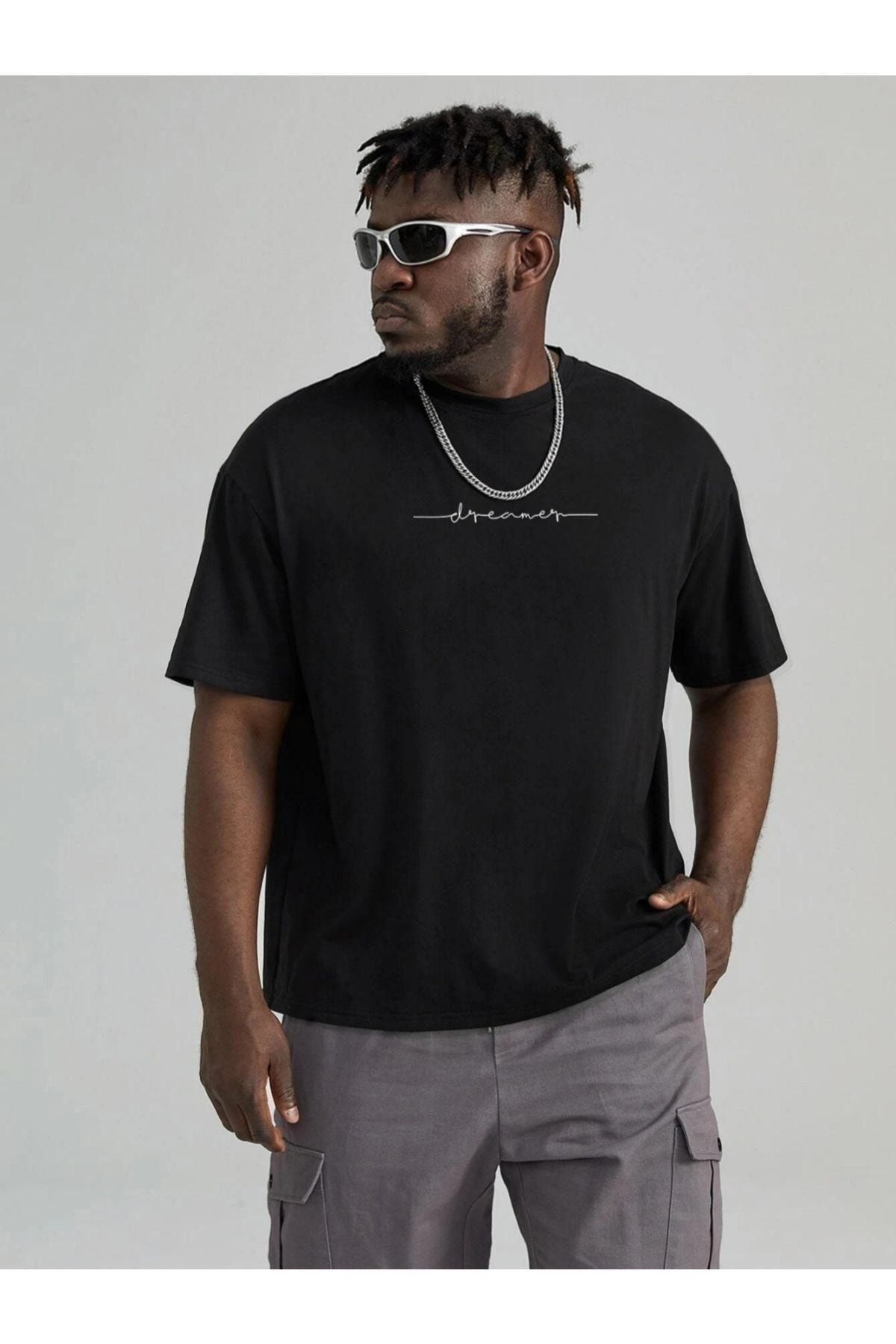 Hunors Sportswear & Company Erkek Beyaz Dreamer Baskılı Oversize T-shirt garalio