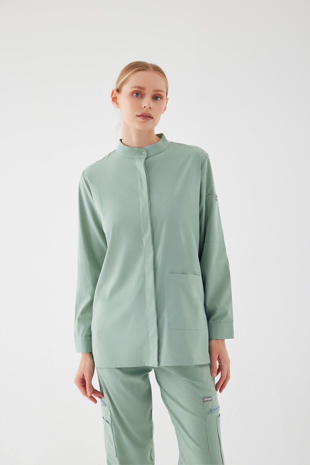 SWAN UNIFORM OLIVIA - Limon Yeşili Tesettür Üst Üniforma