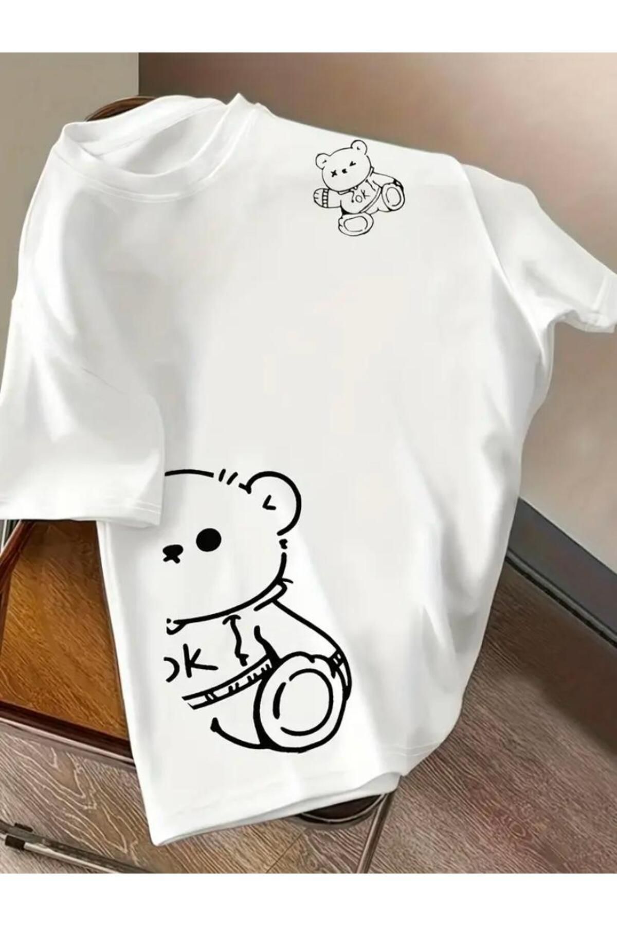 Hunors Sportswear & Company Tedy Bear Baskılı Basic T-shirt