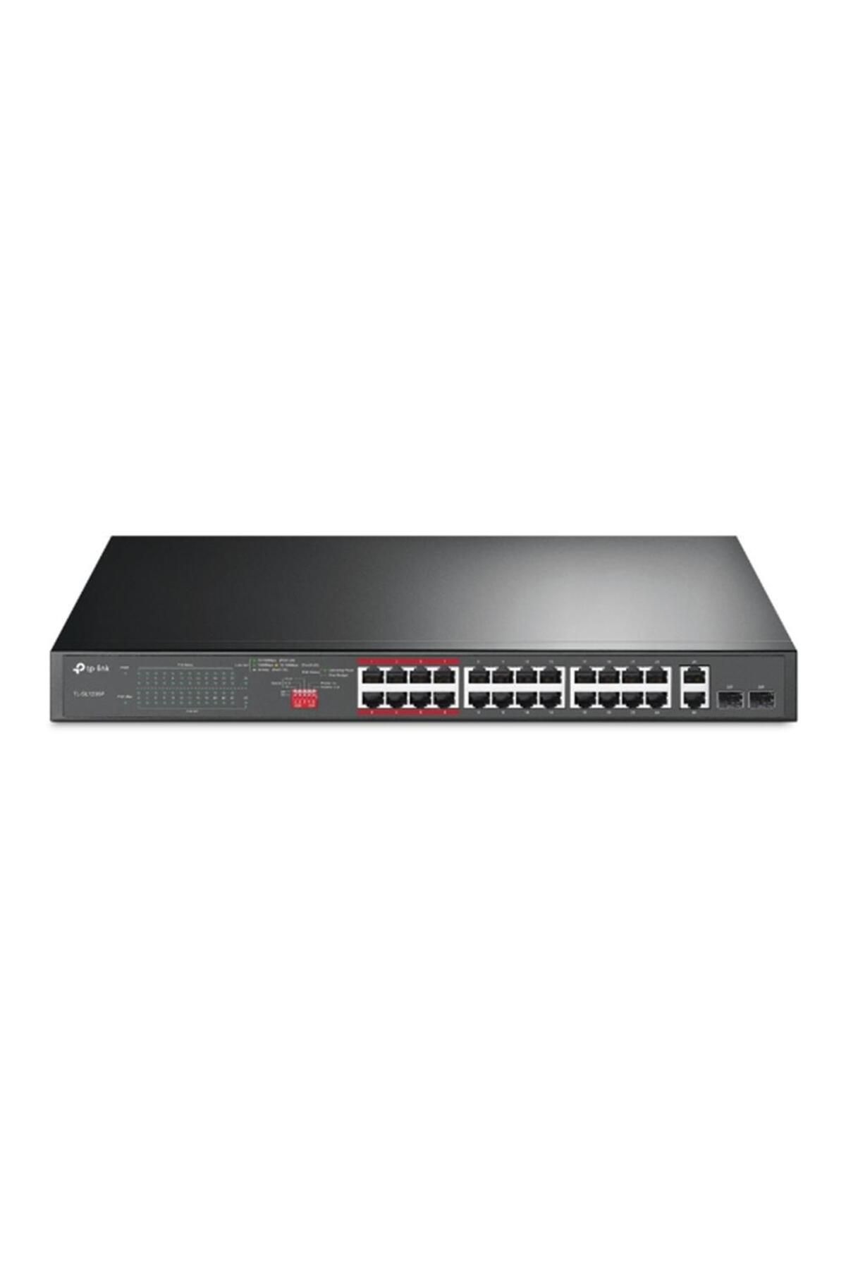 Vobotek Teknoloji -Link TL-SL1226P 24 Port 10-100 Mbps Poe+ 2 Port 10-100-1000 Mbps Switch 2 Port SFP Çelik Kasa