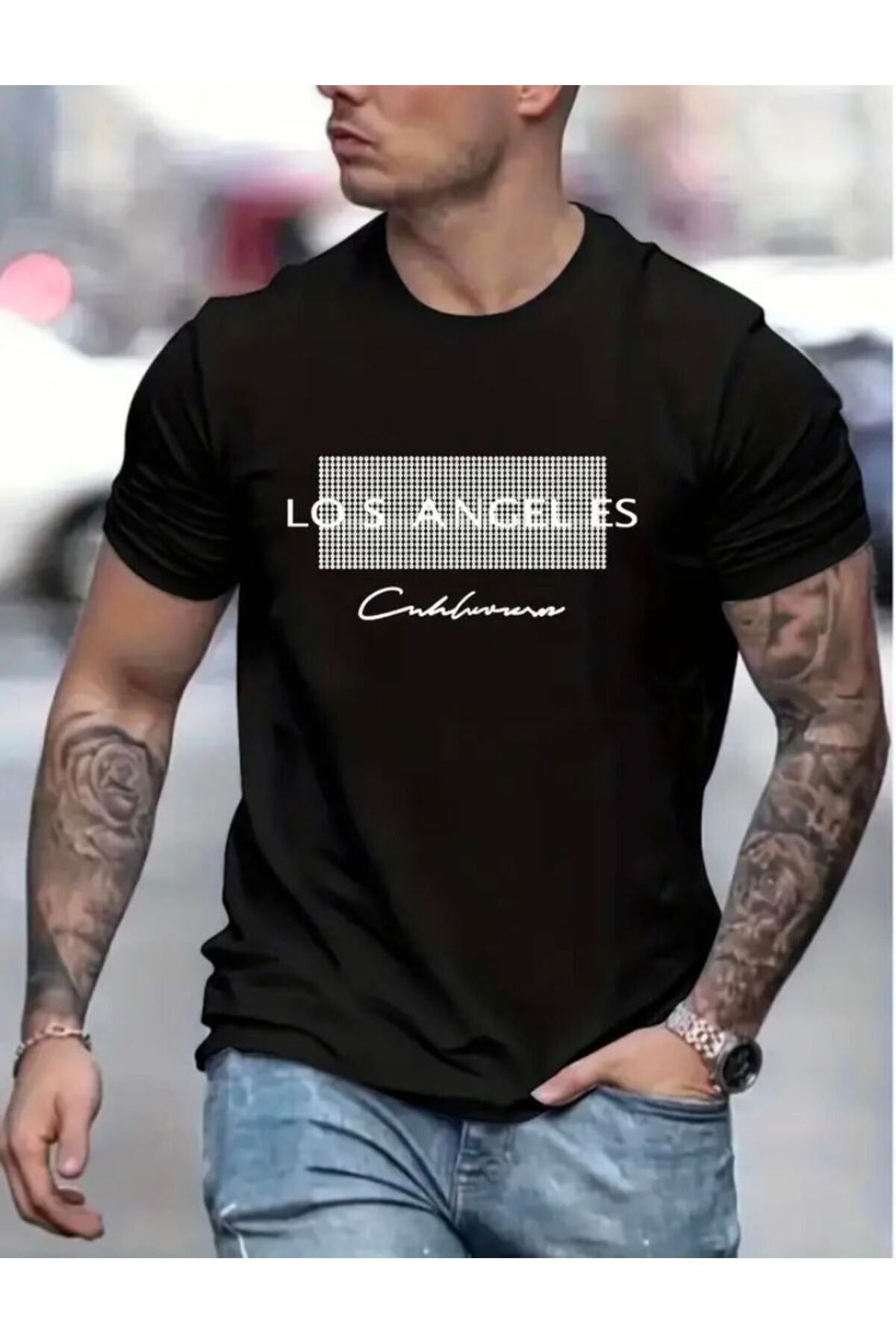 Hunors Sportswear & Company Losangels Baskılı Basic T-Shirt