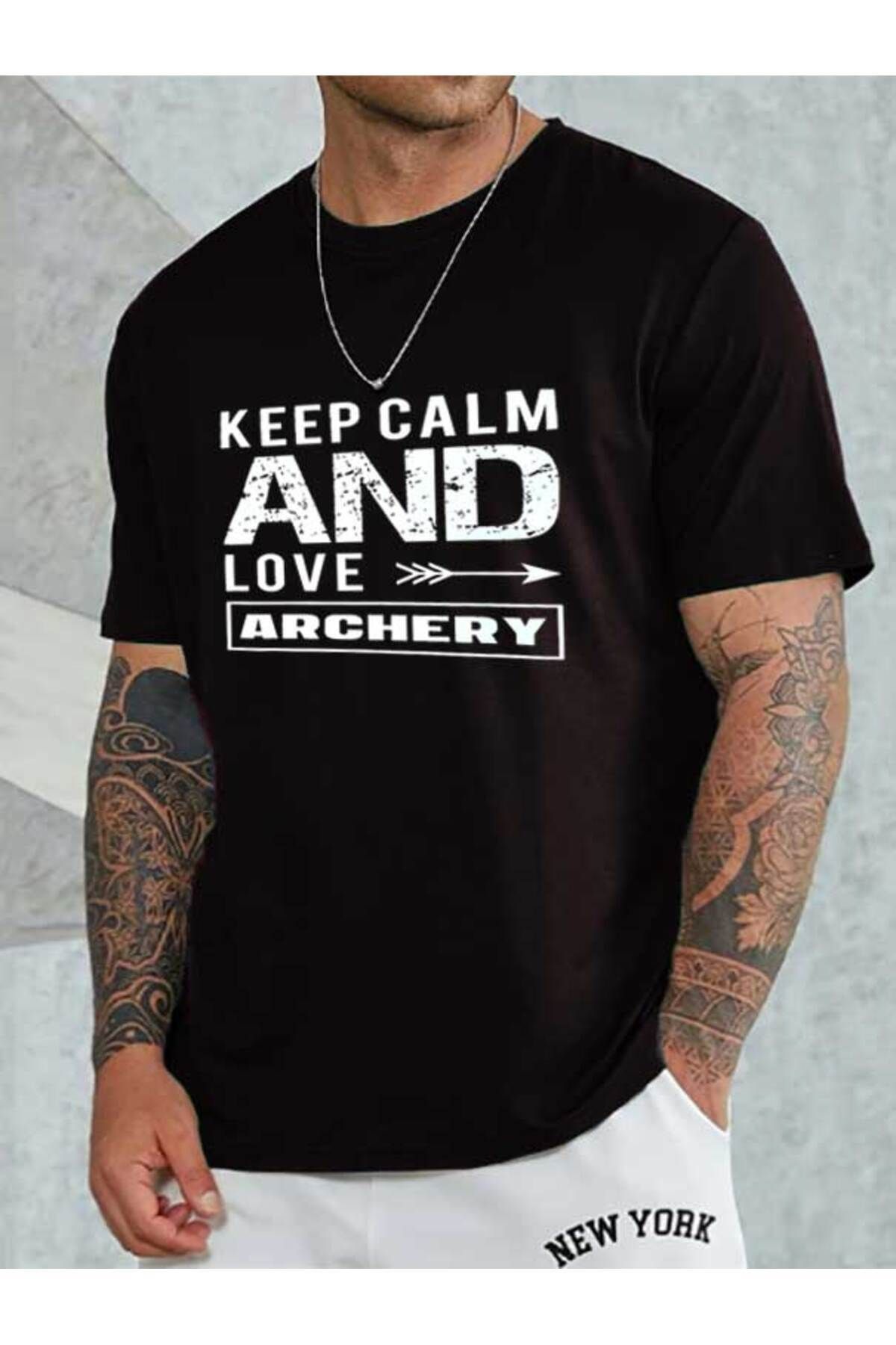 Hunors Sportswear & Company Unisex Keep Calm Bisiklet Yaka Tshirt