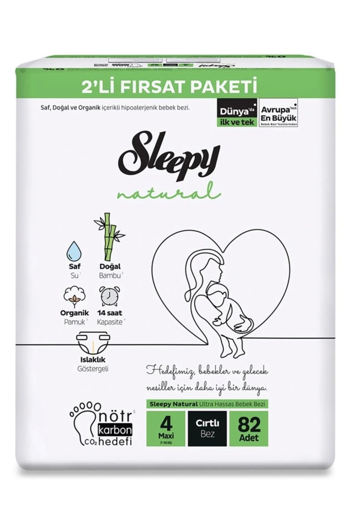 OurStyles Natural Bebek Bezi 2'Li Fırsat Paketi 4 Beden 82 Adet