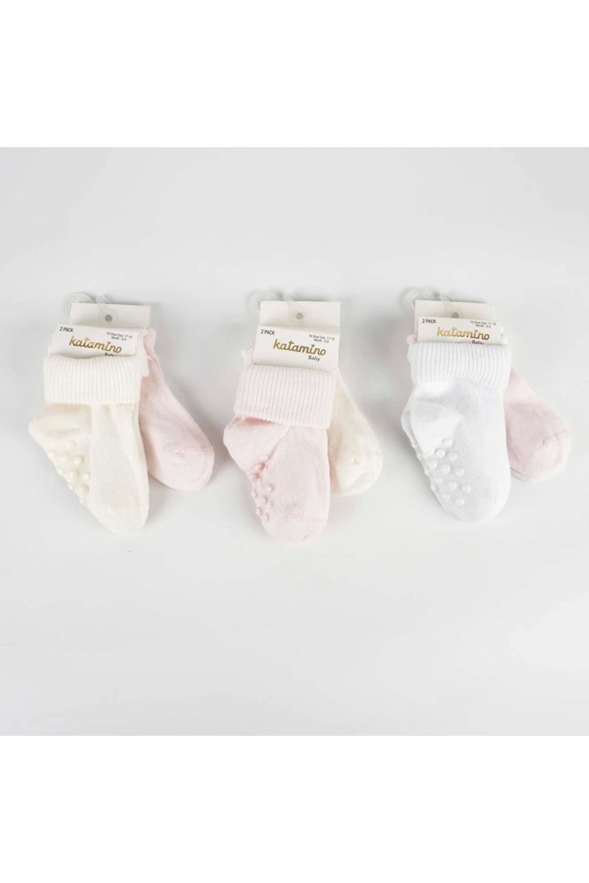 OurStyles Cenet 2'li Abs'li Kız Bebek Soket Çorap K44048 Asorti