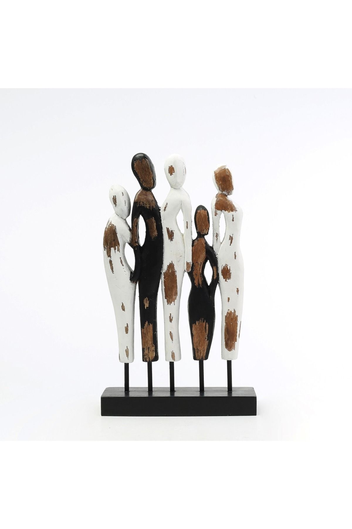 Vitale Ahşap El İşçiliği Çoklu Insan Dekor 26,5X8,5X46 CM