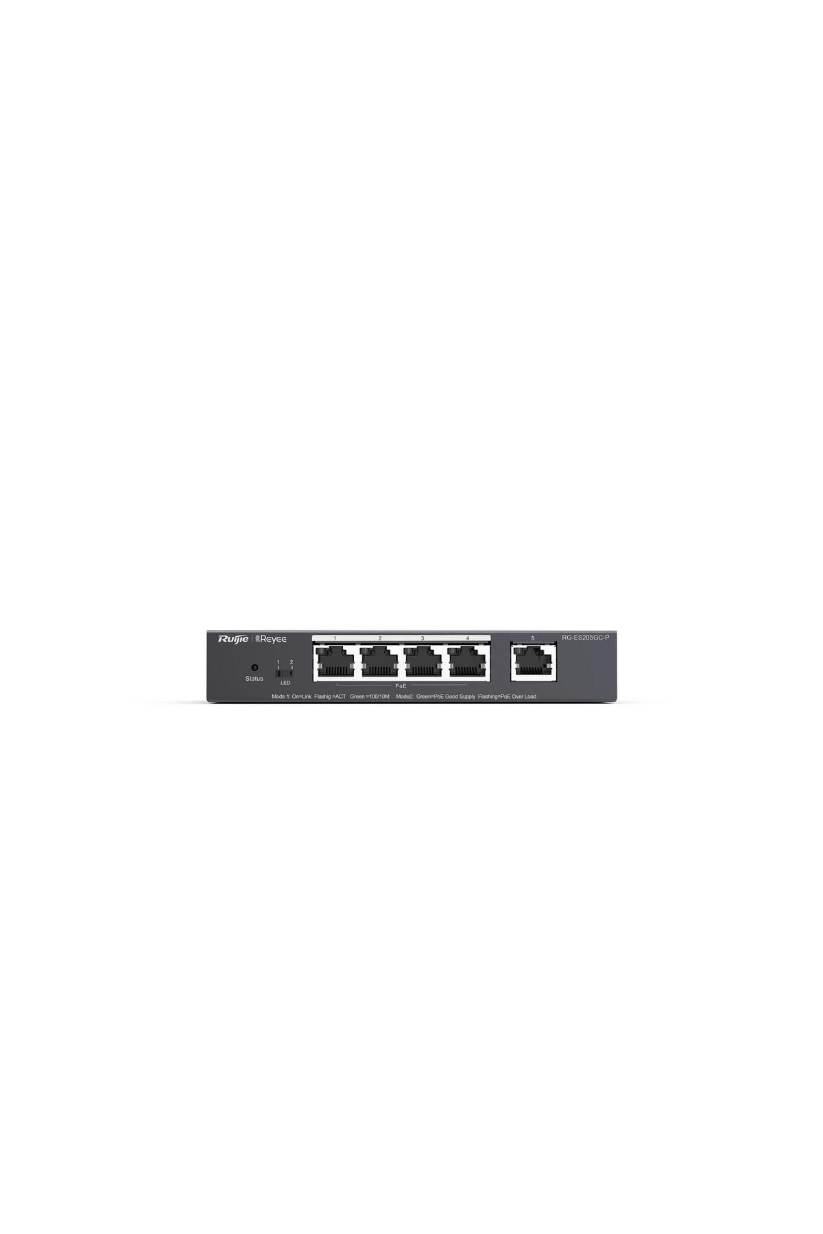 Vobotek Teknoloji Ruijie-Reyee RG-ES205GC-P 4Port POE+ 10-100-1000 Mbps+1 Port 10-100-1000 Mbps Gb Yönetilebilir 54W