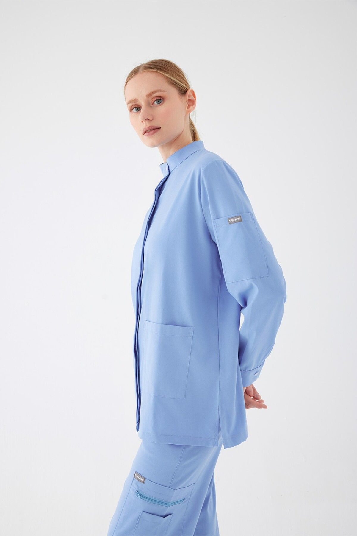 SWAN UNIFORM OLIVIA - Bebe Mavisi Tesettür Üst Üniforma