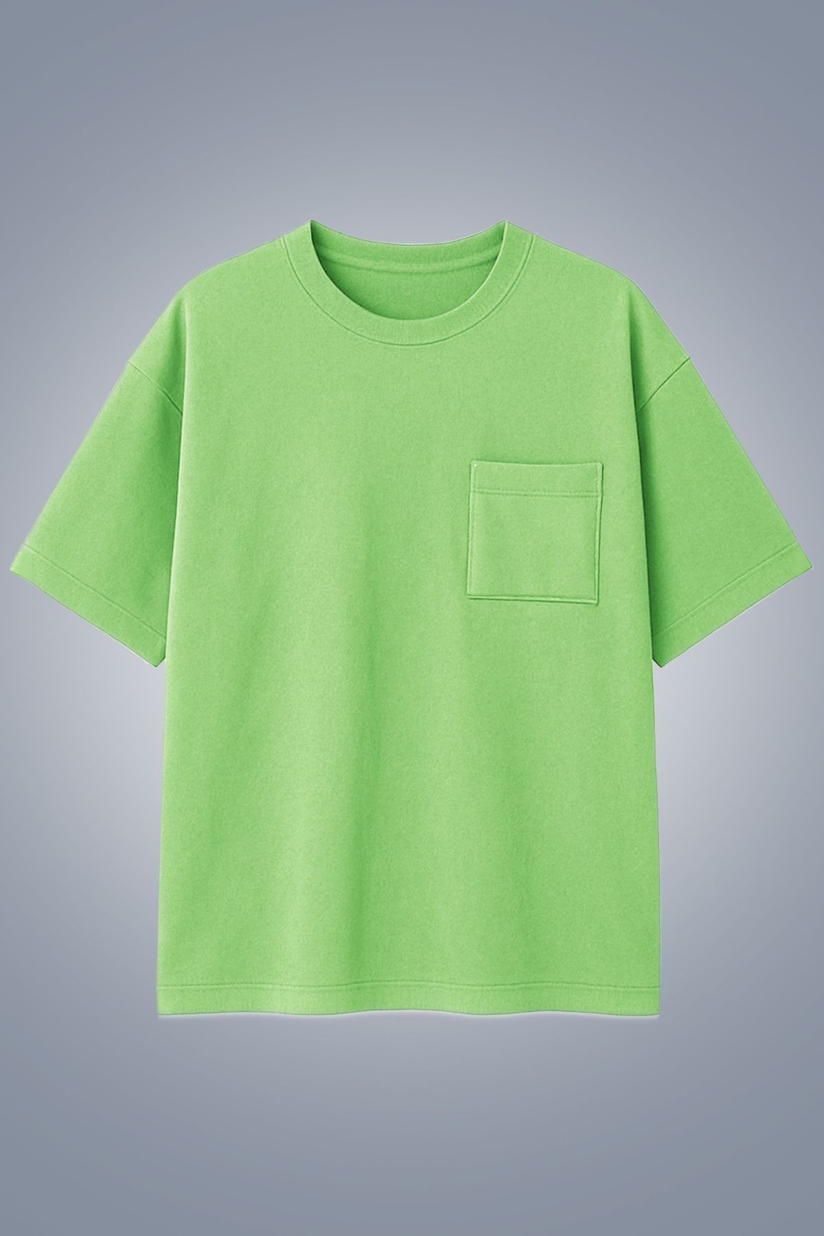 bilcee Erkek Yeşil Oversize Cepli Tişört 4582