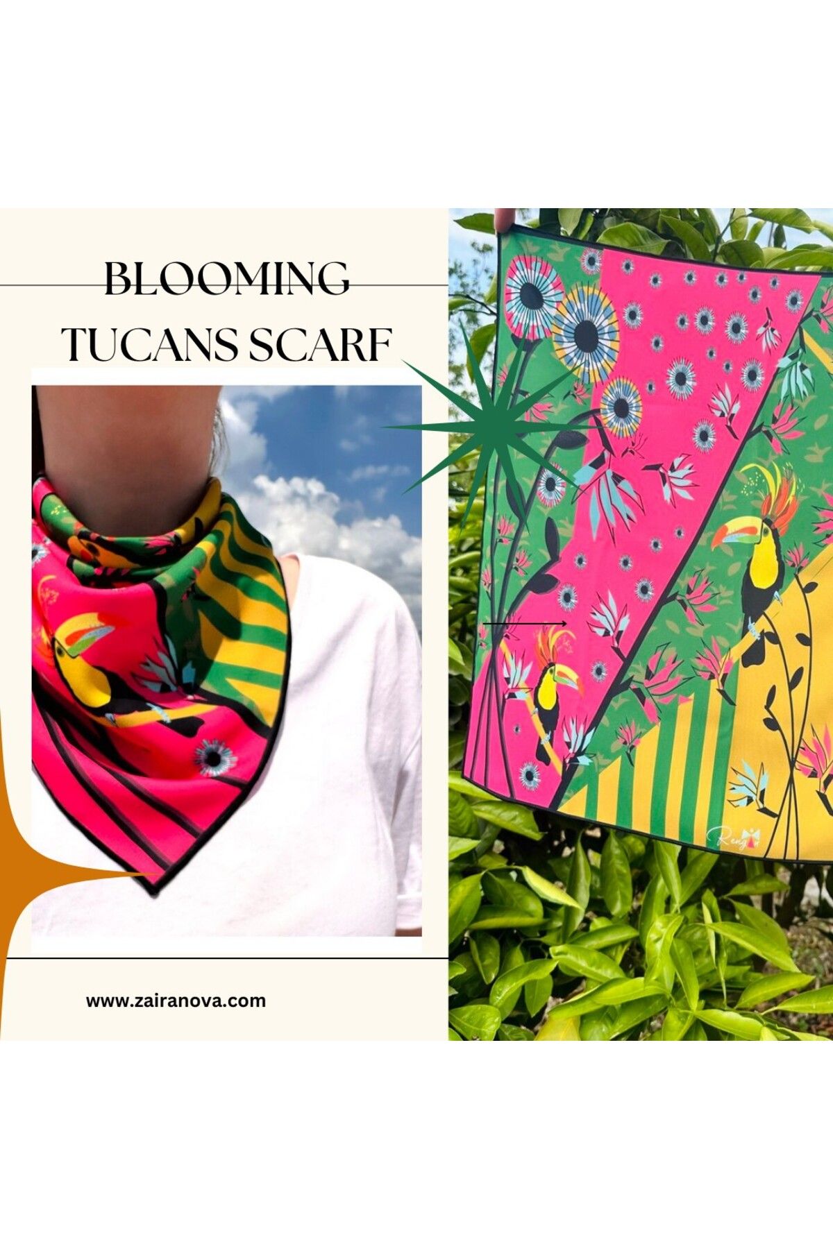 zaira nova Blooming Tucans Fular