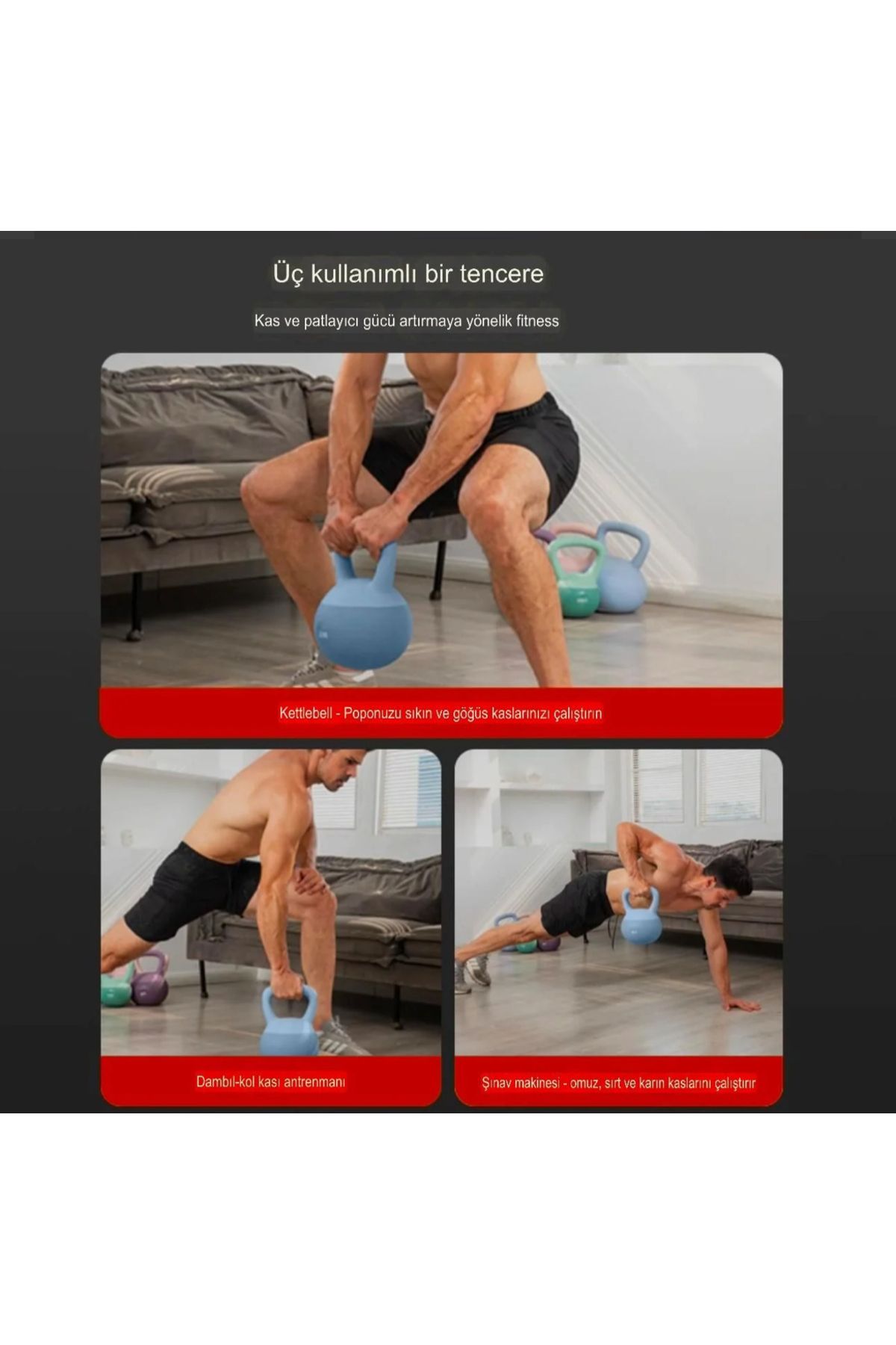 Leyaton Kettlebell Yumuşak Tabanlı 5 Kg Soft
