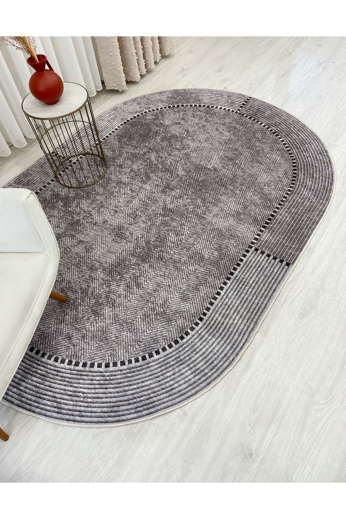 Brillant VİZONKAHVE Jüt Sisal Görünüm Kaymaz Taban Halı