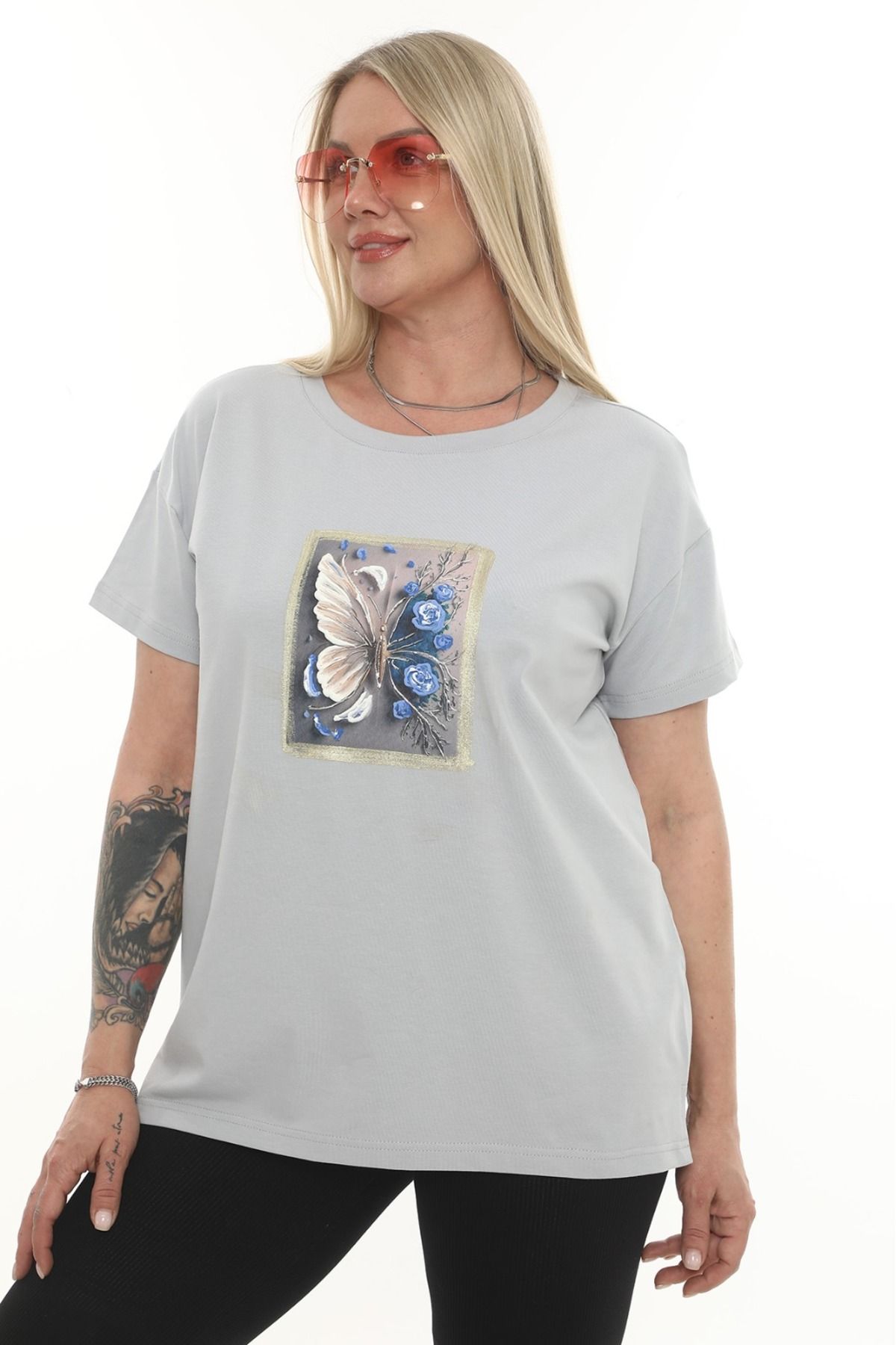 zitex Gri 3 Boyutlu Baskılı T-Shirt