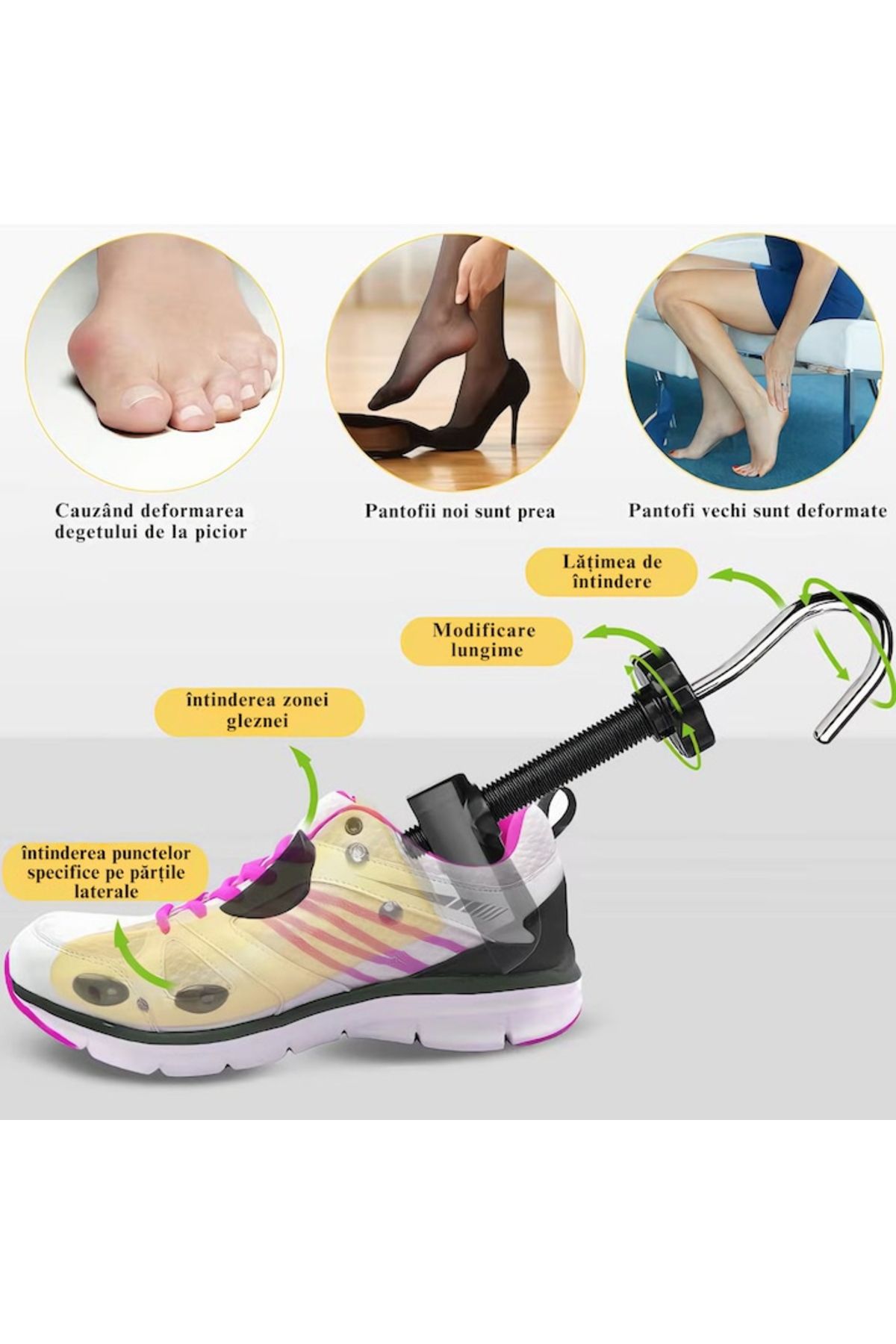 varioshop-Set of 2 Adjustable Breast/Shoulder Guards and Shoe Rack VarioShop® - Size 40-47, For Wide and Long Legs 4