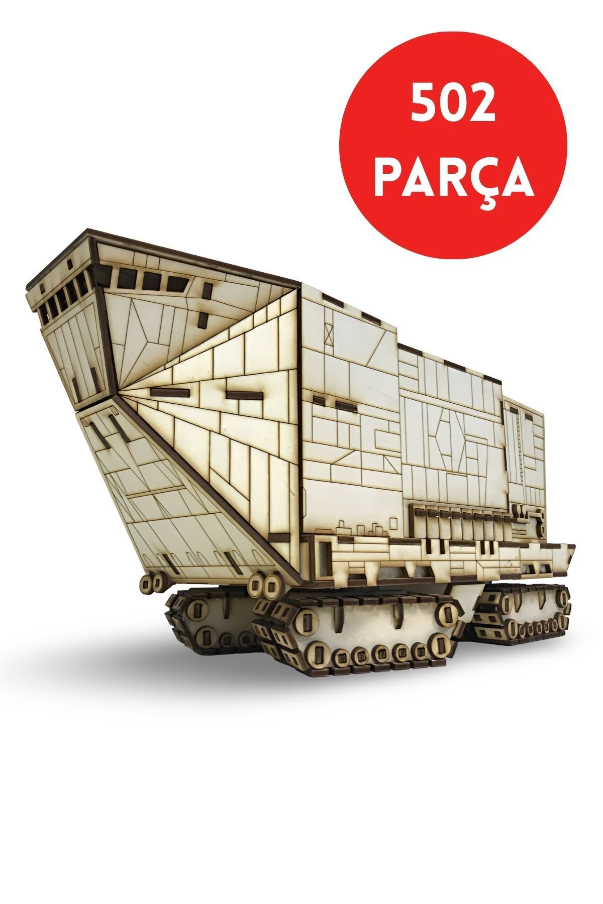 ALGWOOD 502 Parça Ahşap Star Wars Kum Aracı Maketi - 3D Star Wars Sandcrawler Maket